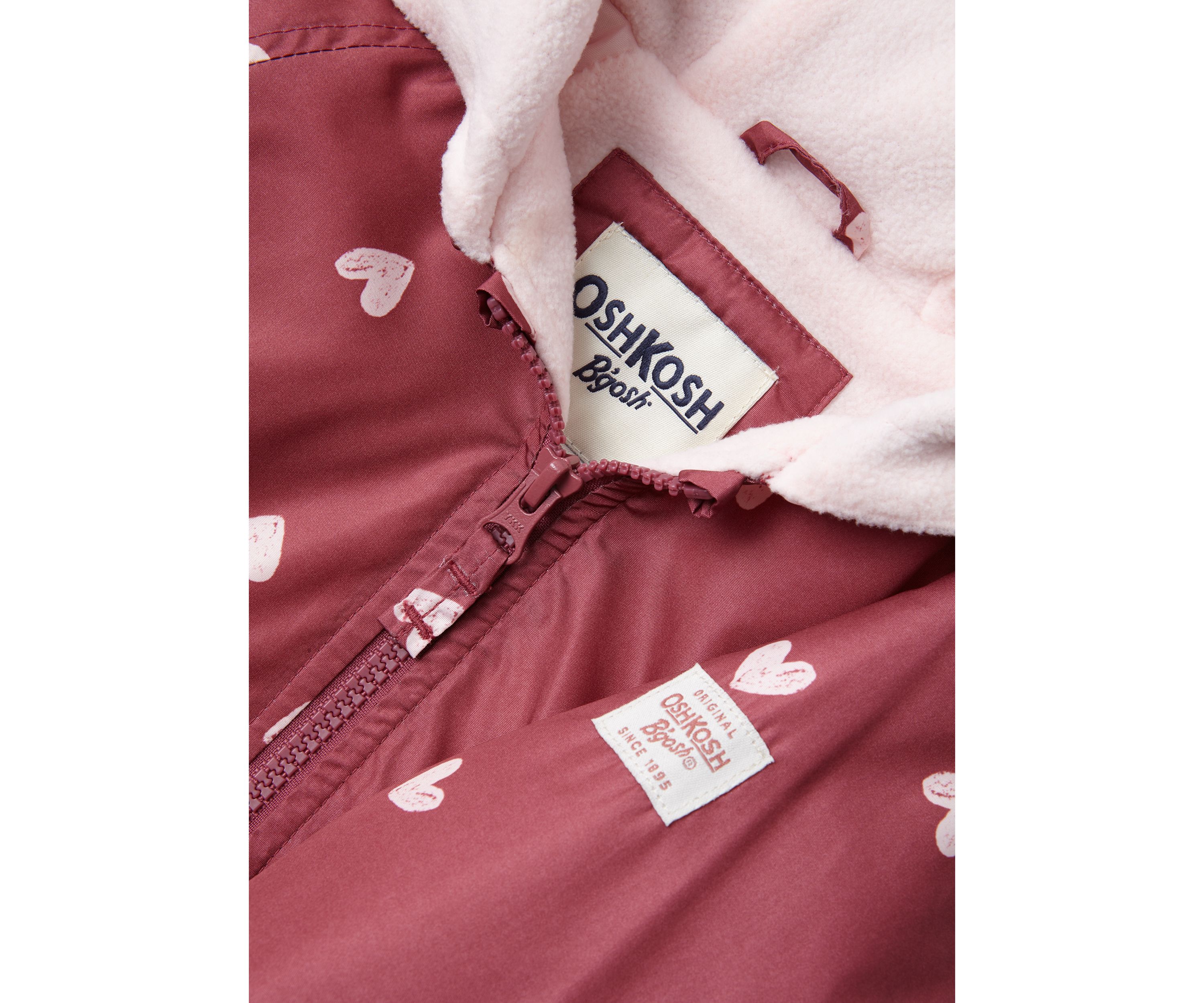 Baby Girls Heart Print Flounce Midweight Jacket