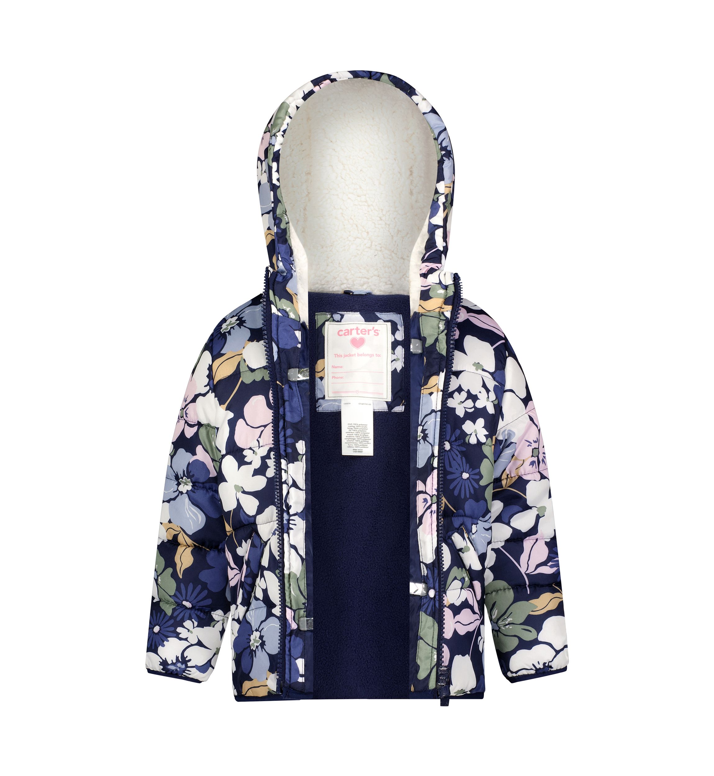 Baby Girls Printed Puffer Jacket