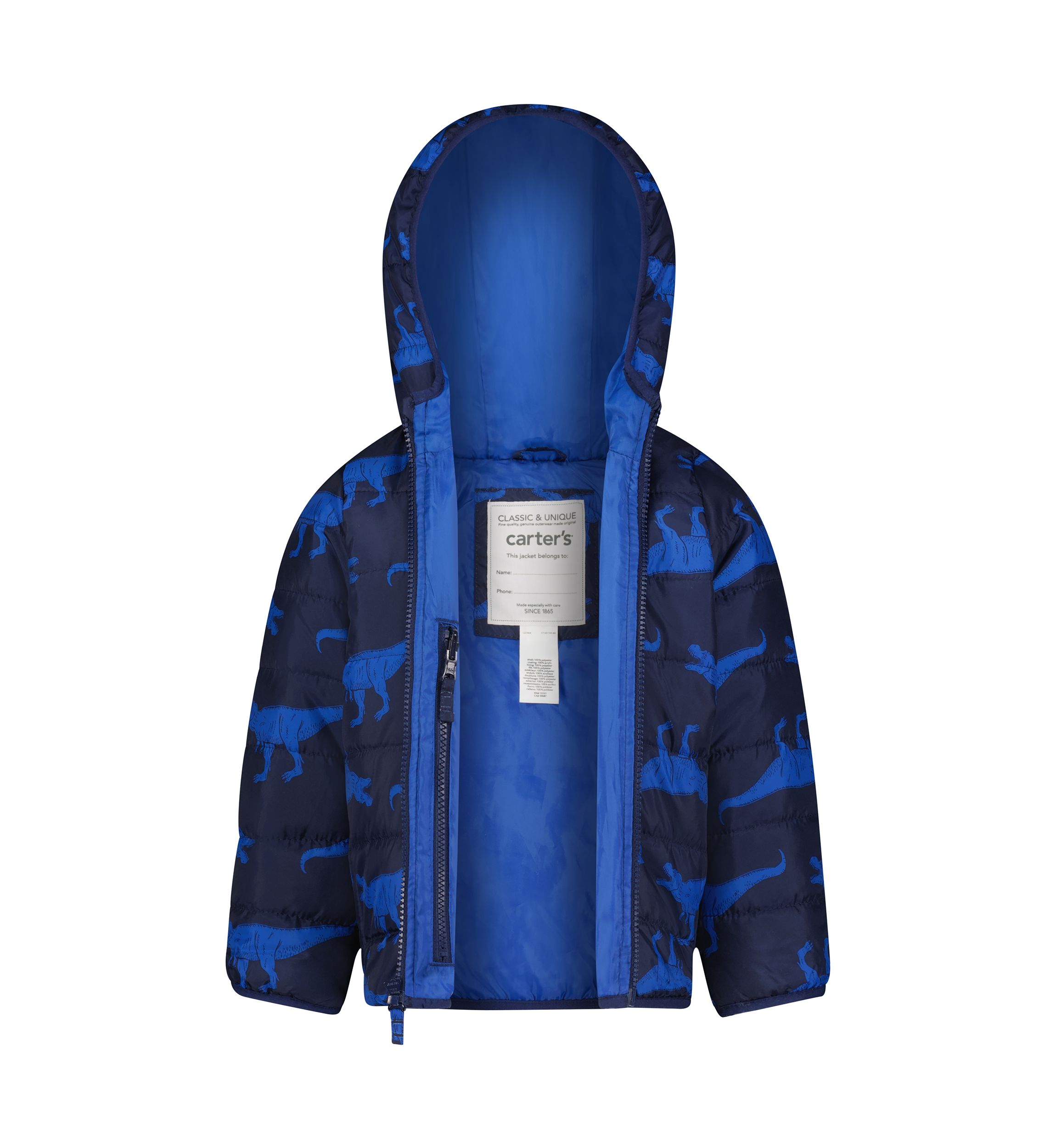 Carters® Dino Print Packable Puffer Jacket