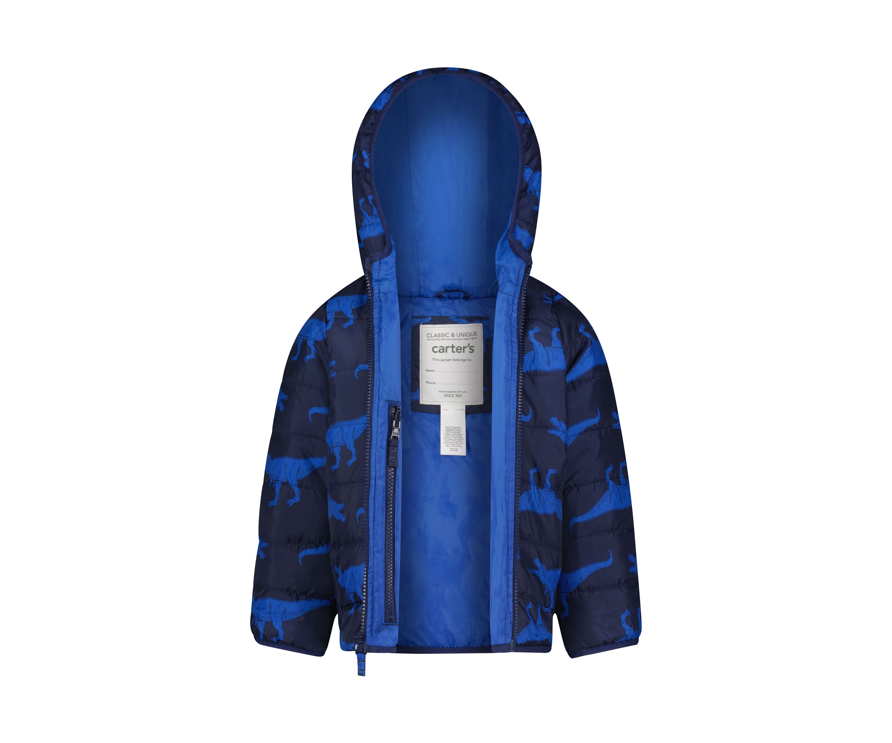 Carters® Dino Print Packable Puffer Jacket
