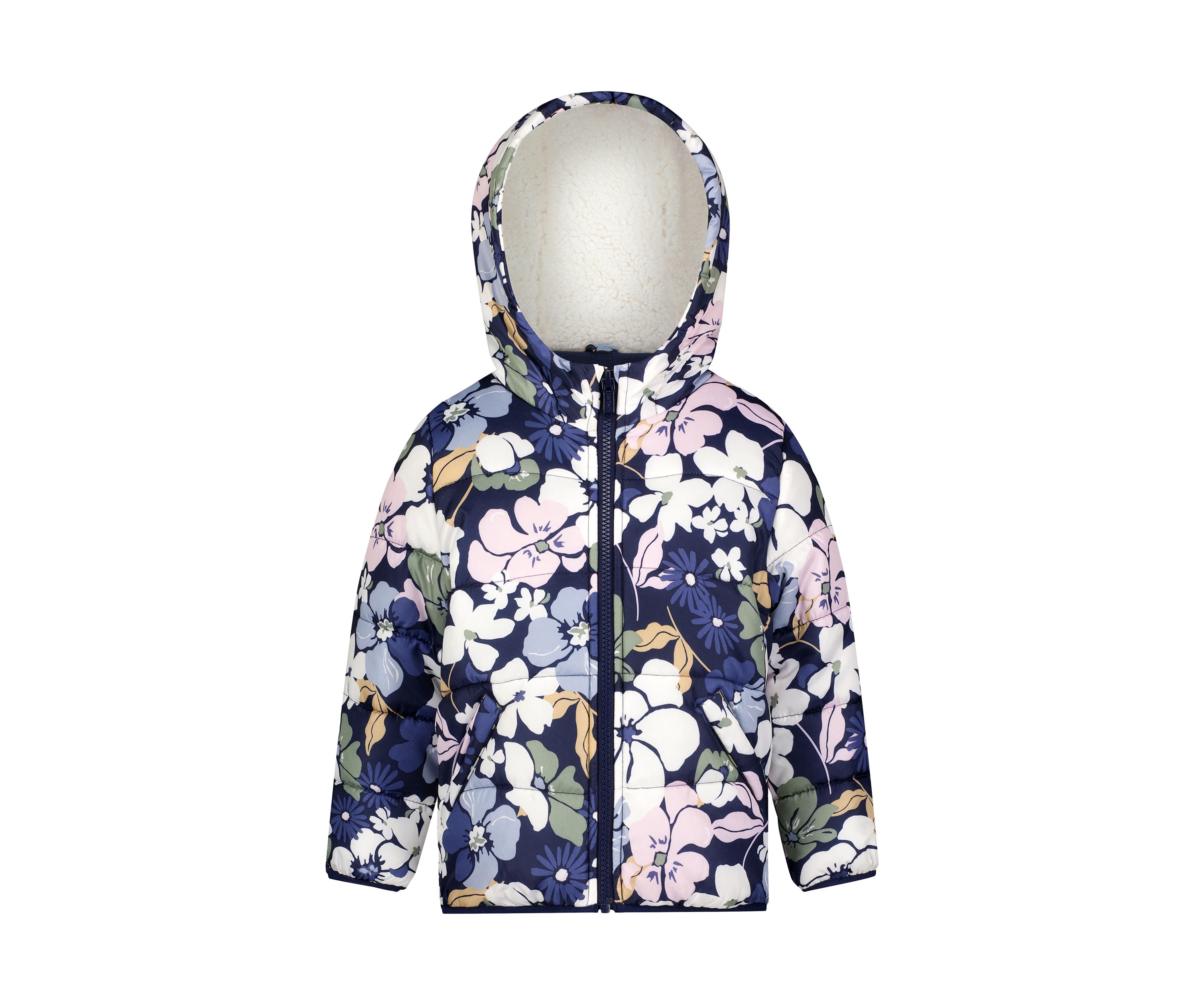 Toddler Girls Printed Puffer Jacket