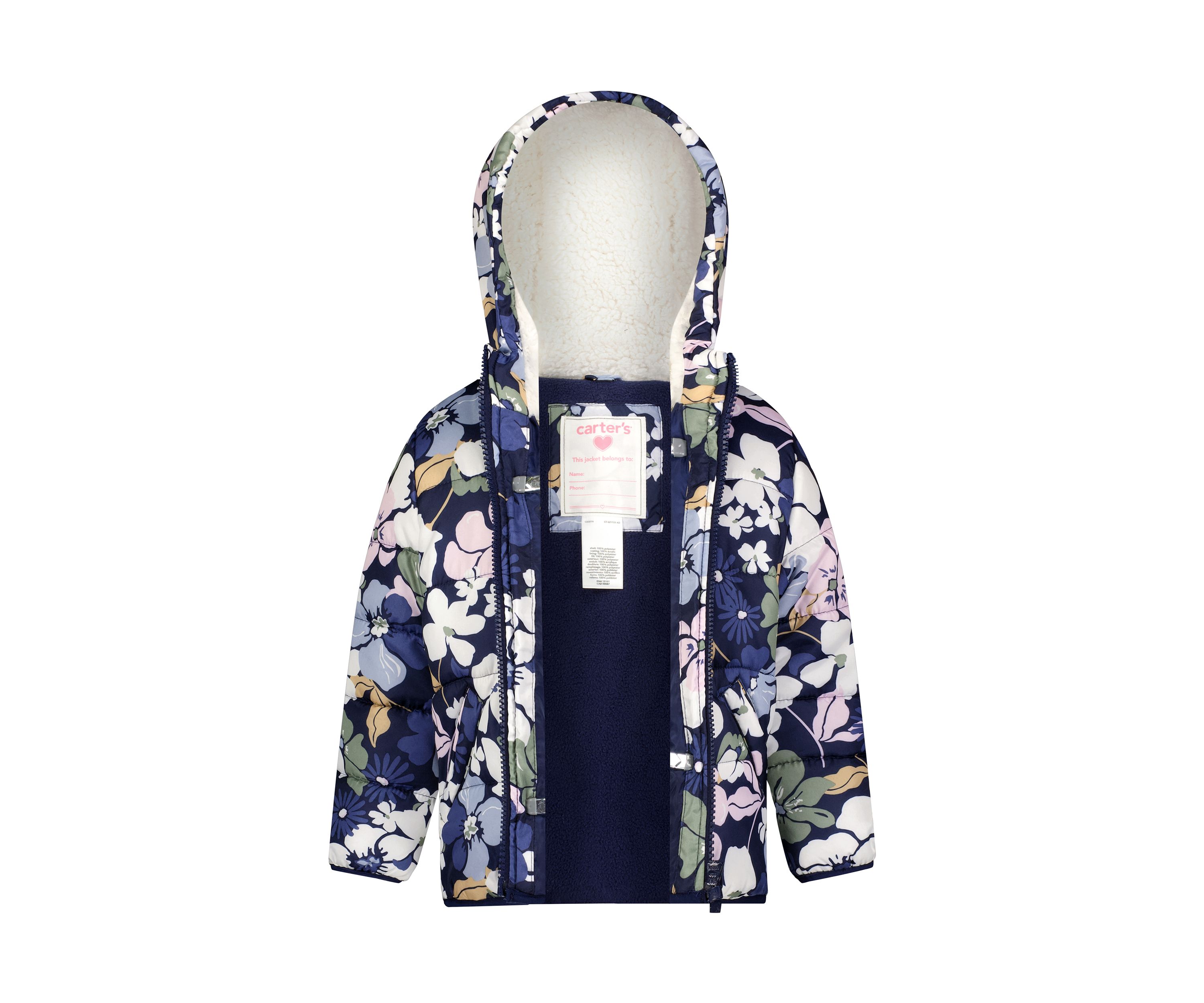 Toddler Girls Printed Puffer Jacket