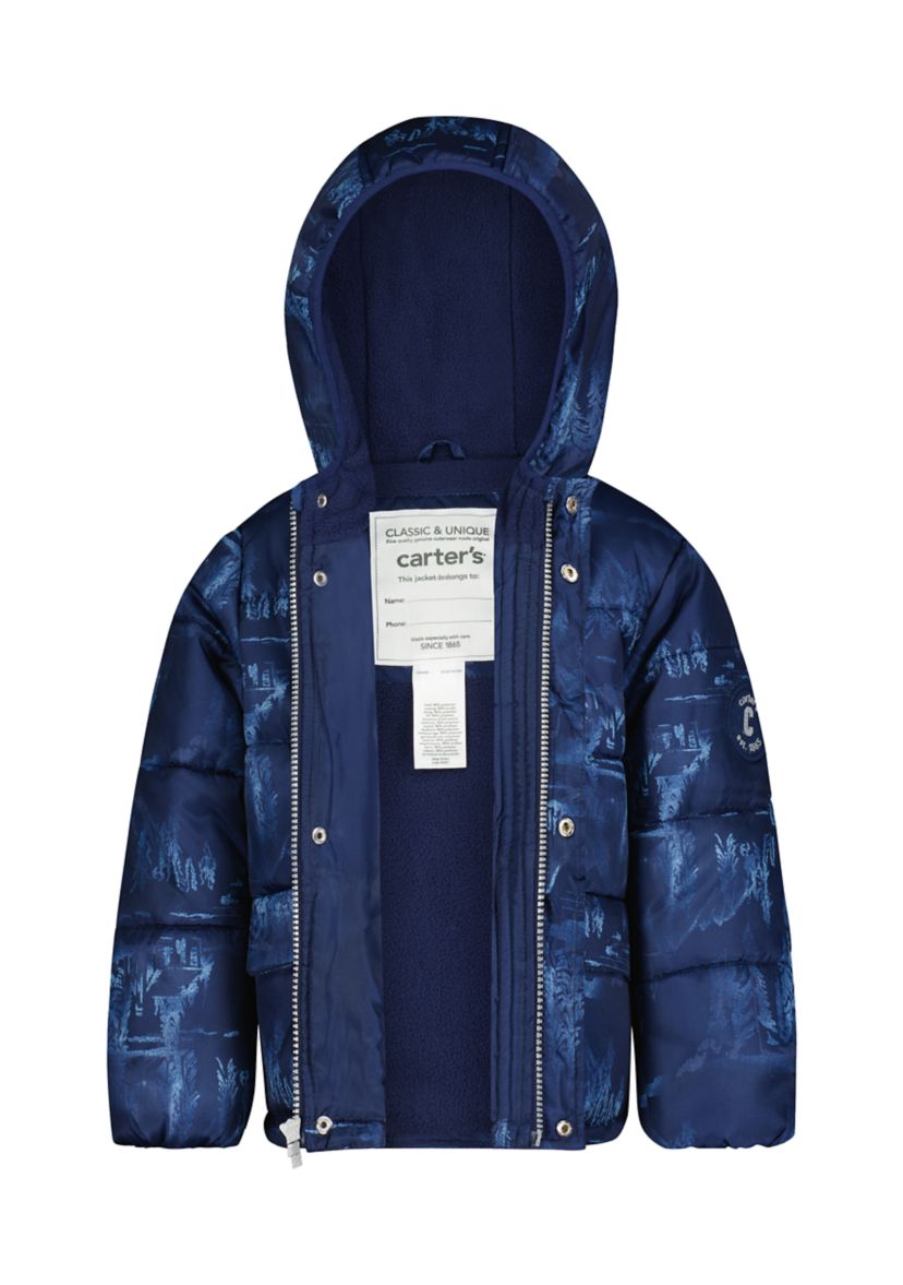 Toddler Boys Printed Puffer Jacket