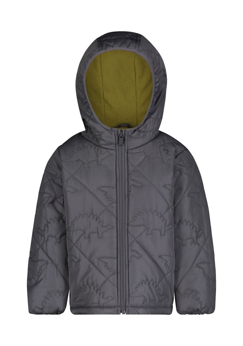 Toddler Boys Dinosaur Quilt Puffer Jacket