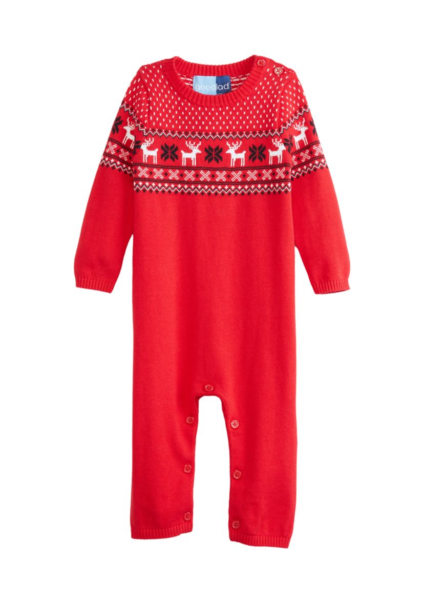 Baby Boys Holiday Truck One Piece Sweater