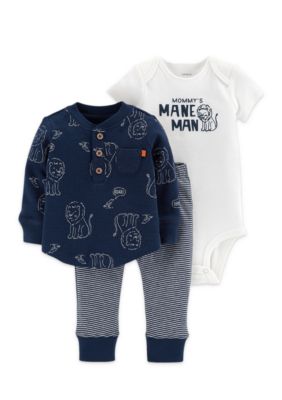 Carter's Boy's 2 Piece Lion Bodysuit & Pants Set Heather Gray Size 24 Months