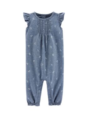 Carter's® Baby Girls Chambray Flutter Jumpsuit | belk