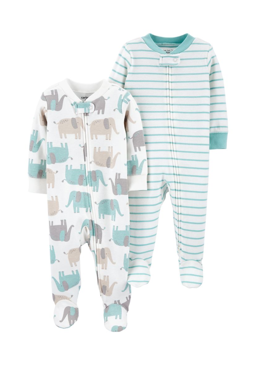 Baby Boys 2-Pack Zip-Up Cotton Sleep and Play Bodysuits