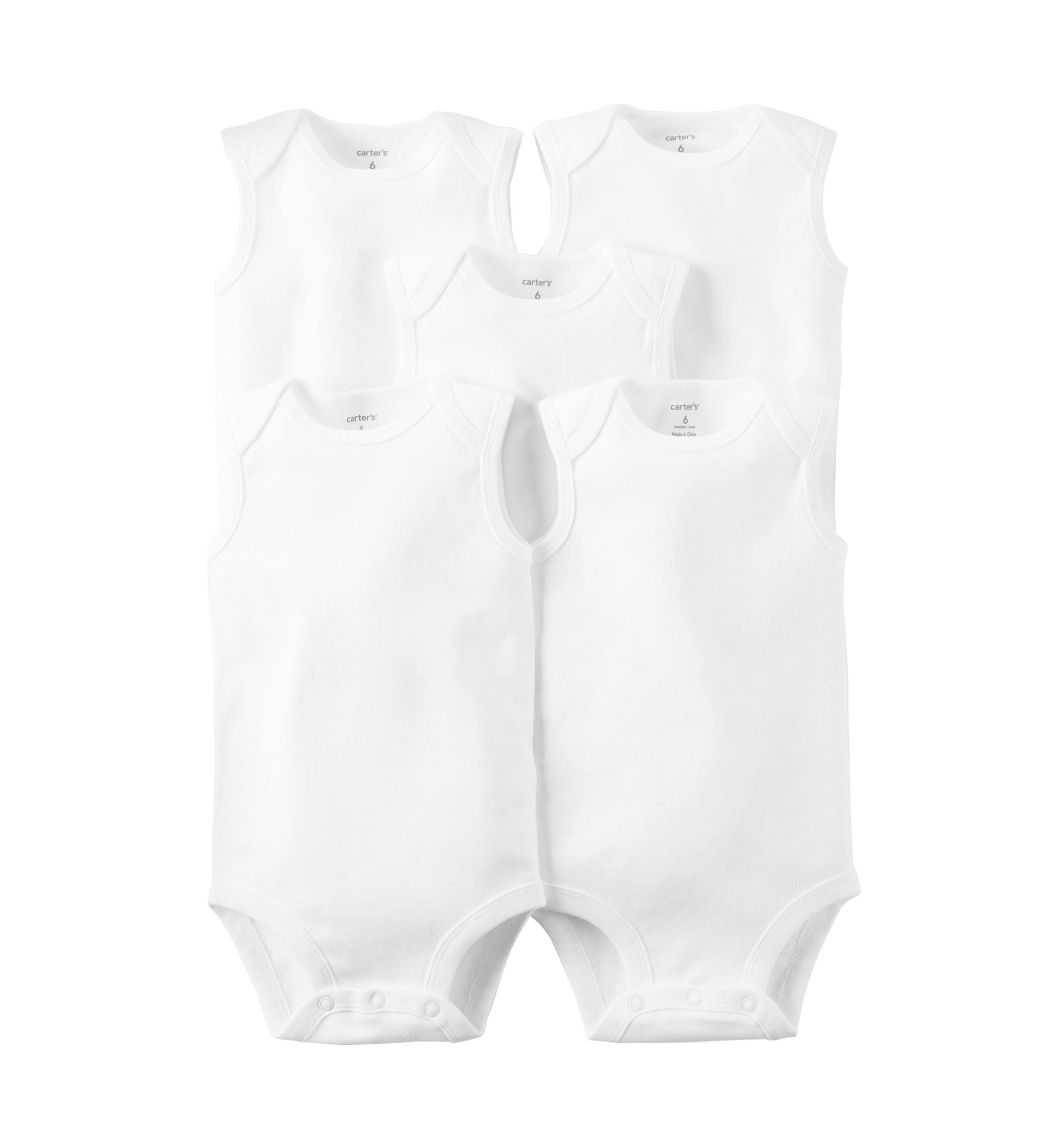 Baby Sleeveless Bodysuits - 5 Pack