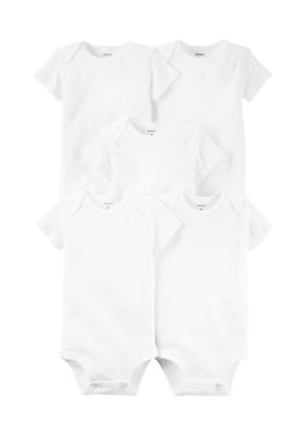 Carter's Kids Baby Sleeveless Bodysuits - 5 Pack, White, 12 Months