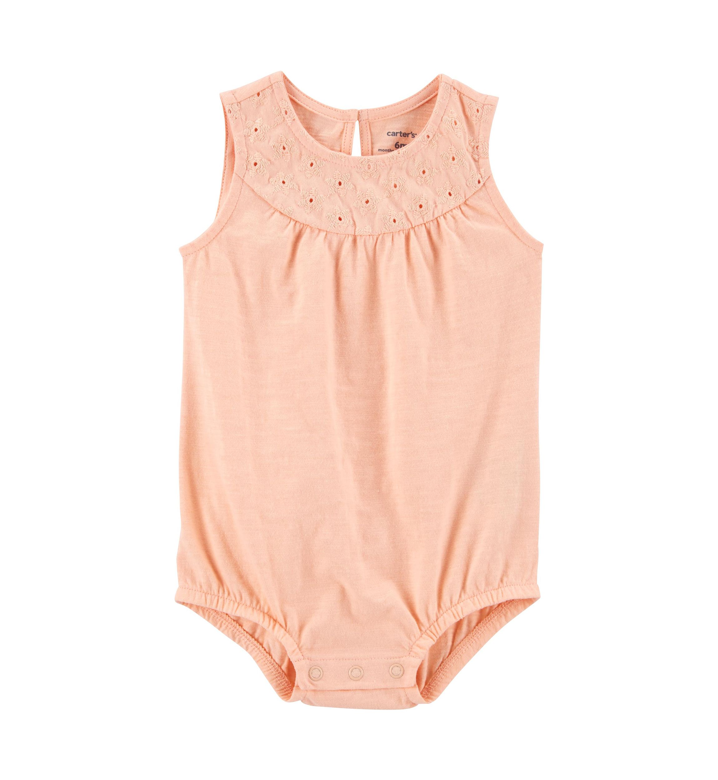 Baby Girls Sleeveless Eyelet Bubble Romper