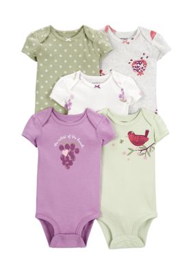 Carter's Girls 7-pk Bodysuit set, Family Favorite / Rust / Floral