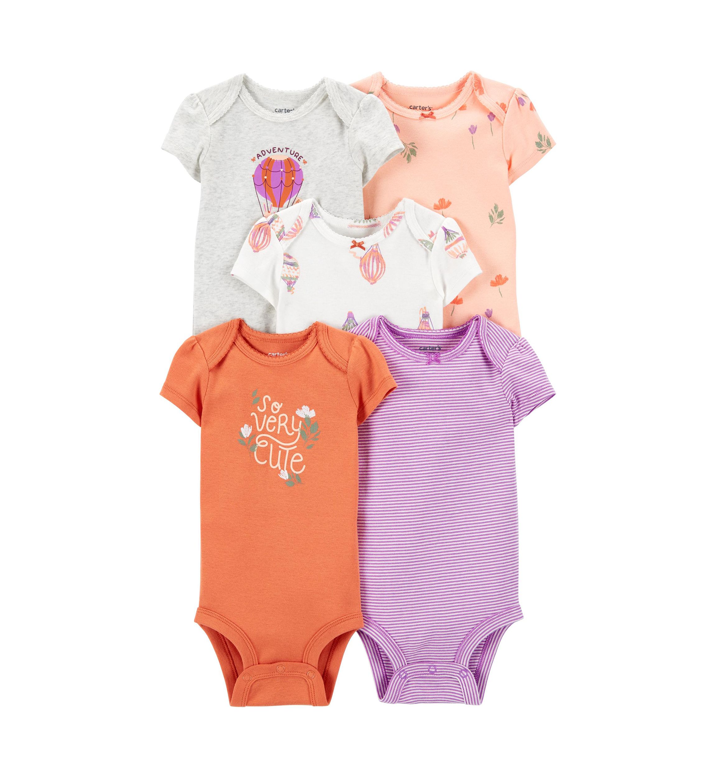 Baby Girls Assorted Bodysuits - 5 Pack