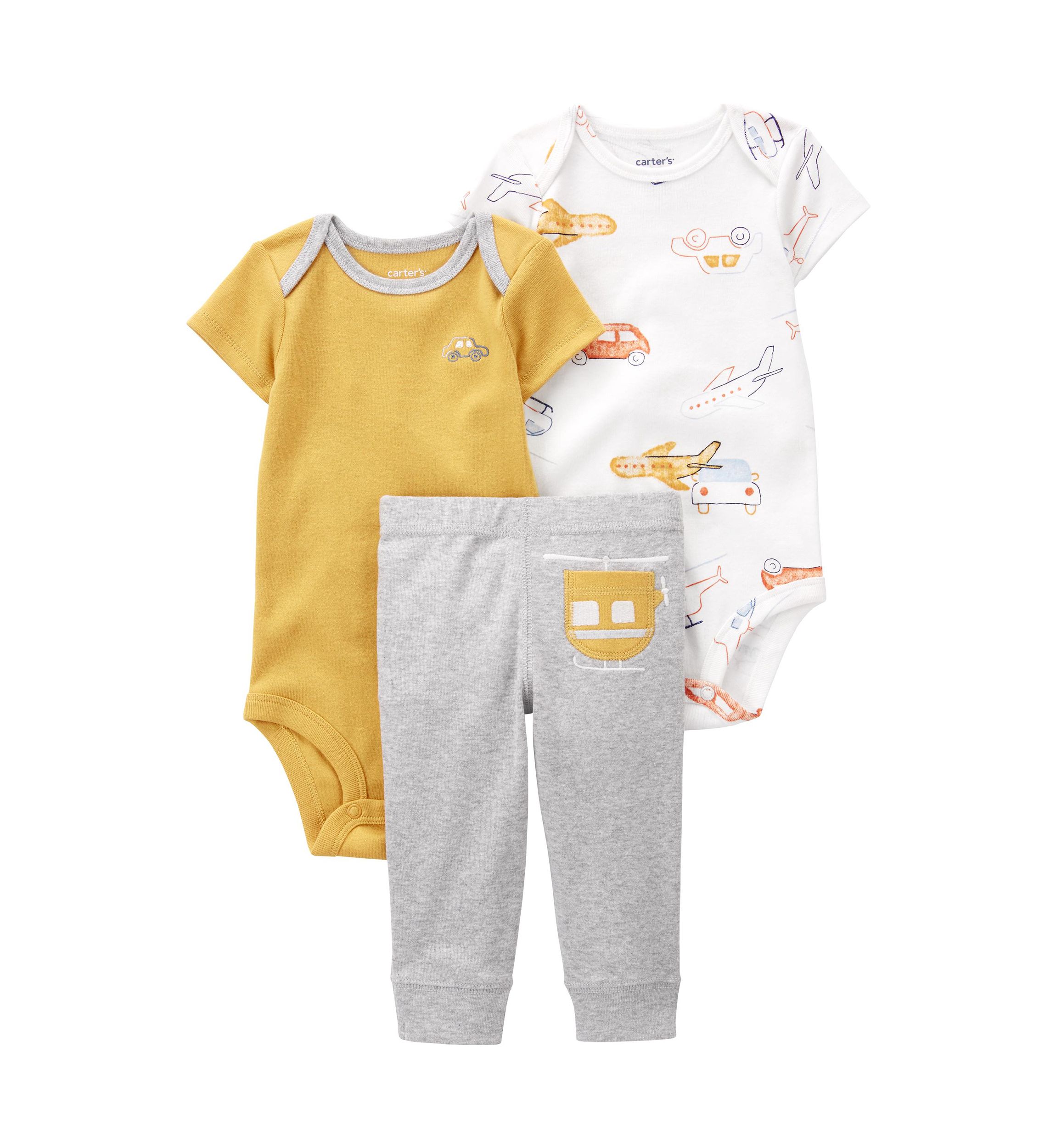 Baby Boys Transportation Bodysuit Set