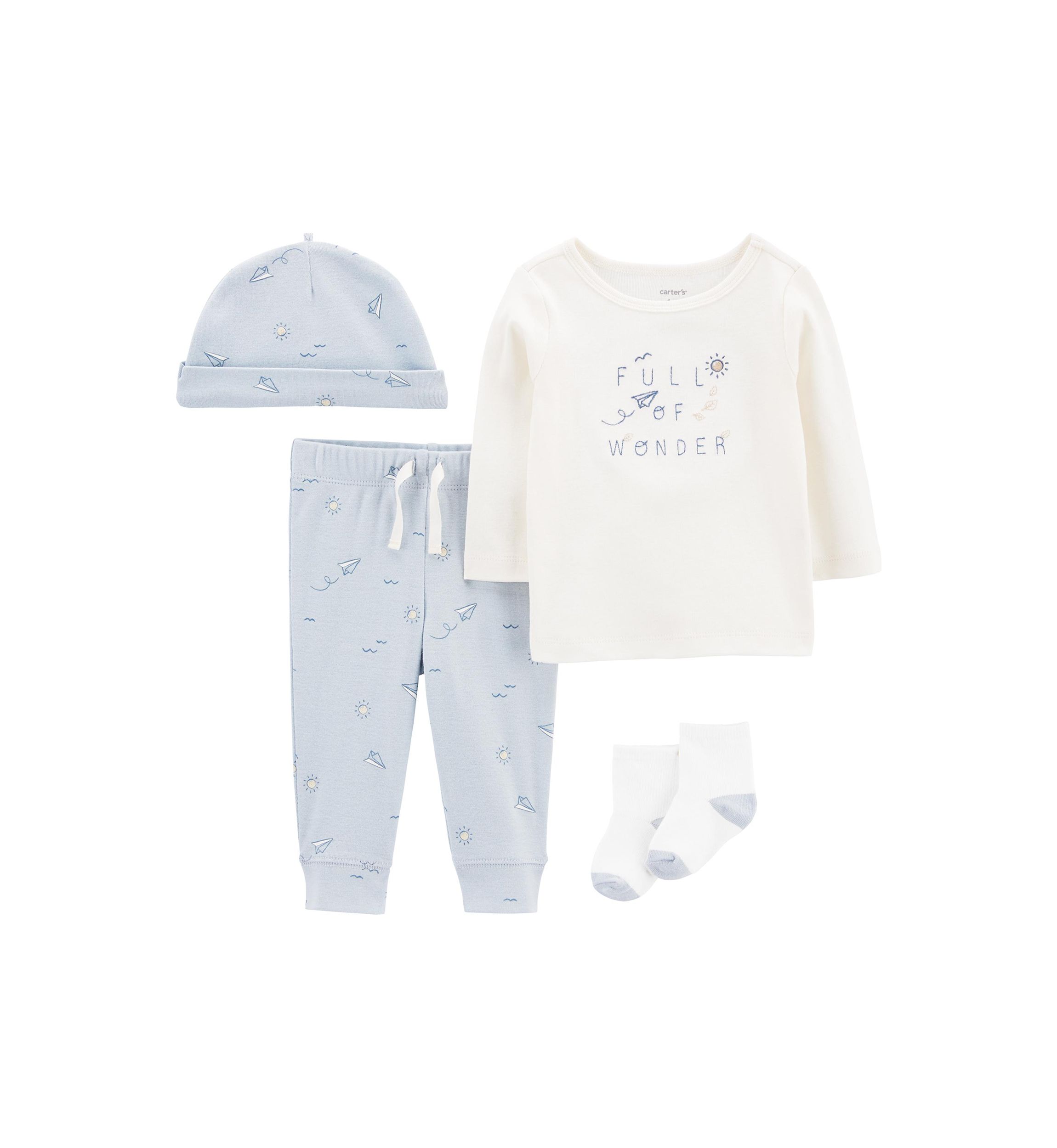 Baby Boys 4 Piece Airplane Pants Set 