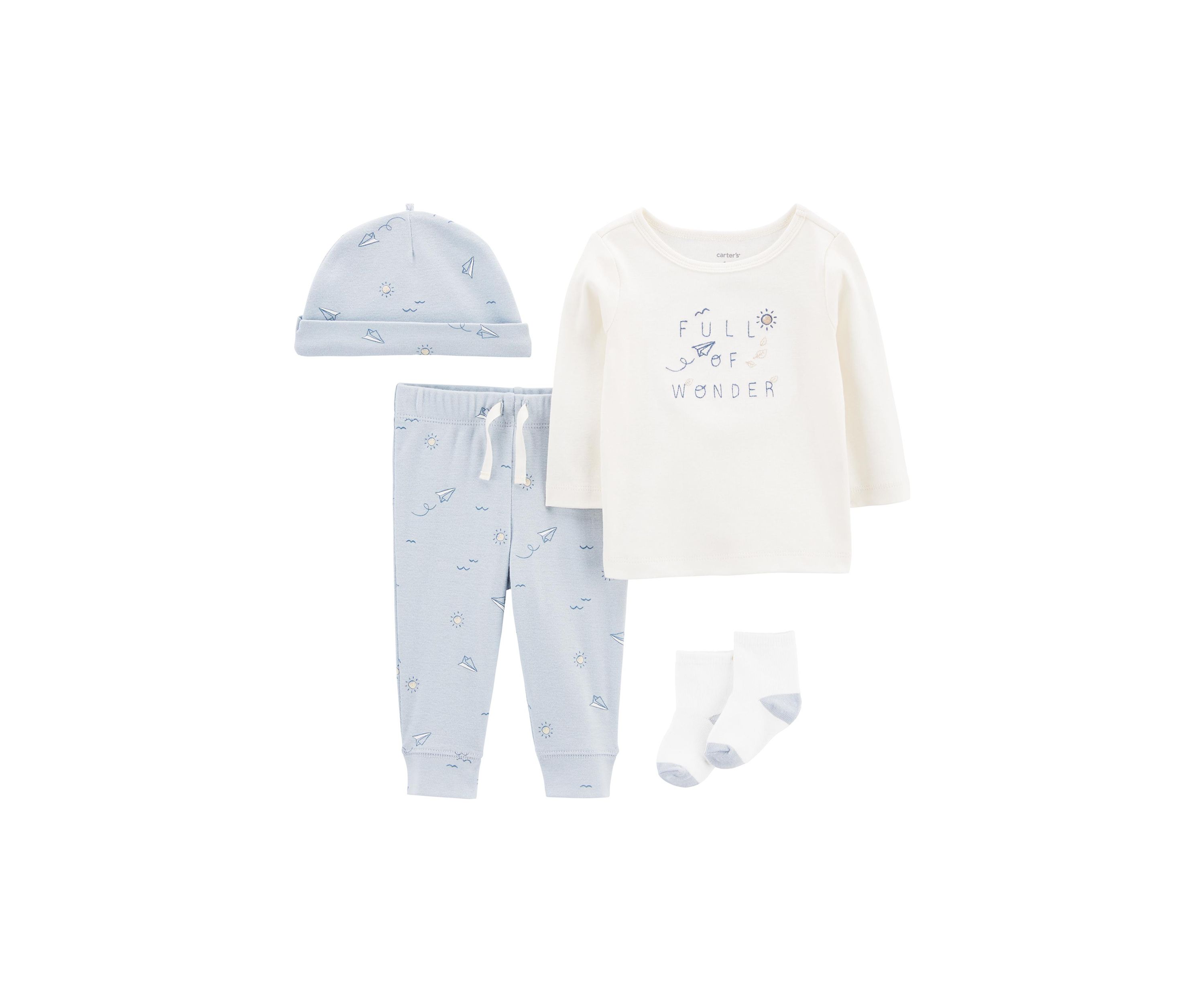 Baby Boys 4 Piece Airplane Pants Set 