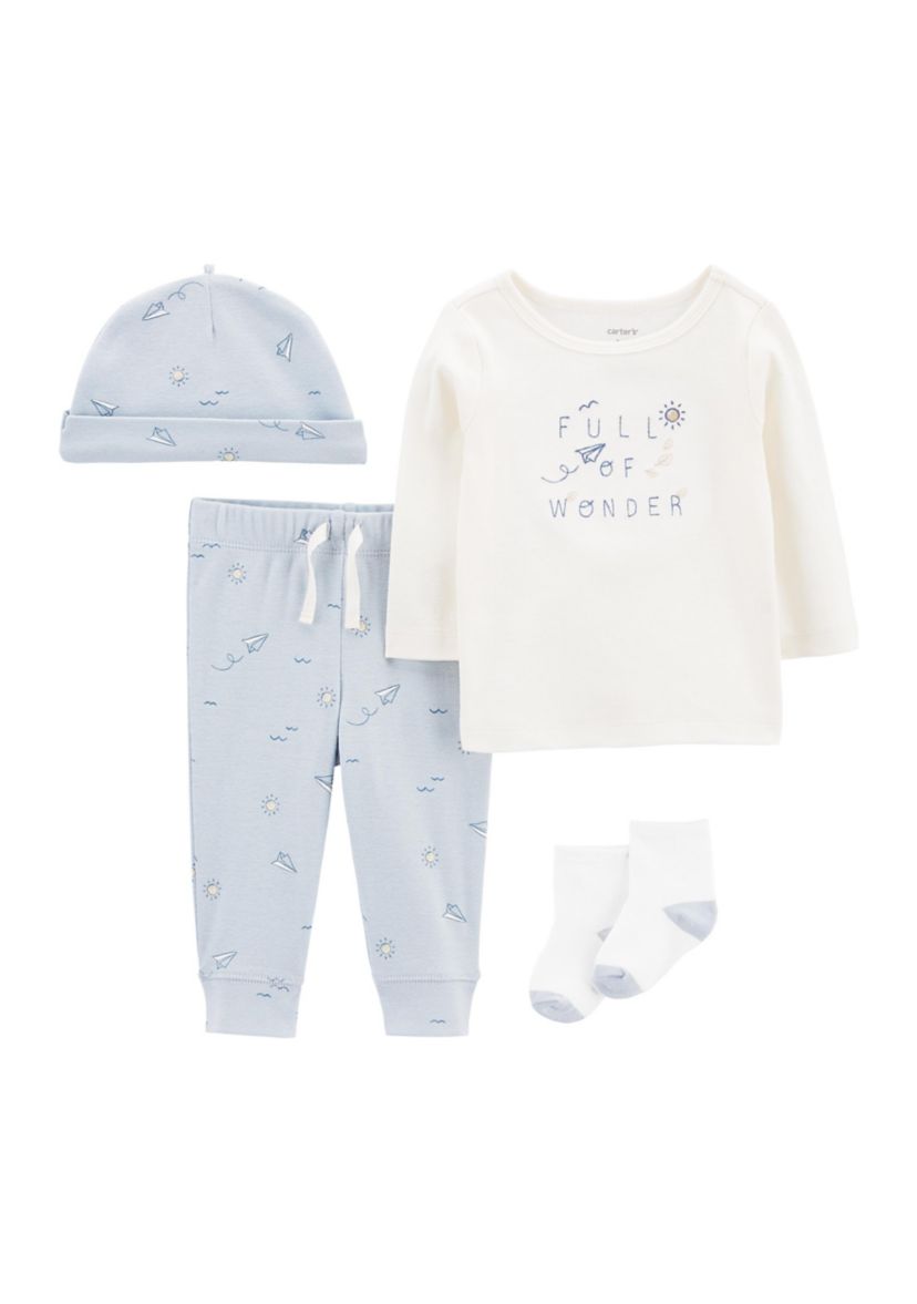 Baby Boys 4 Piece Airplane Pants Set 