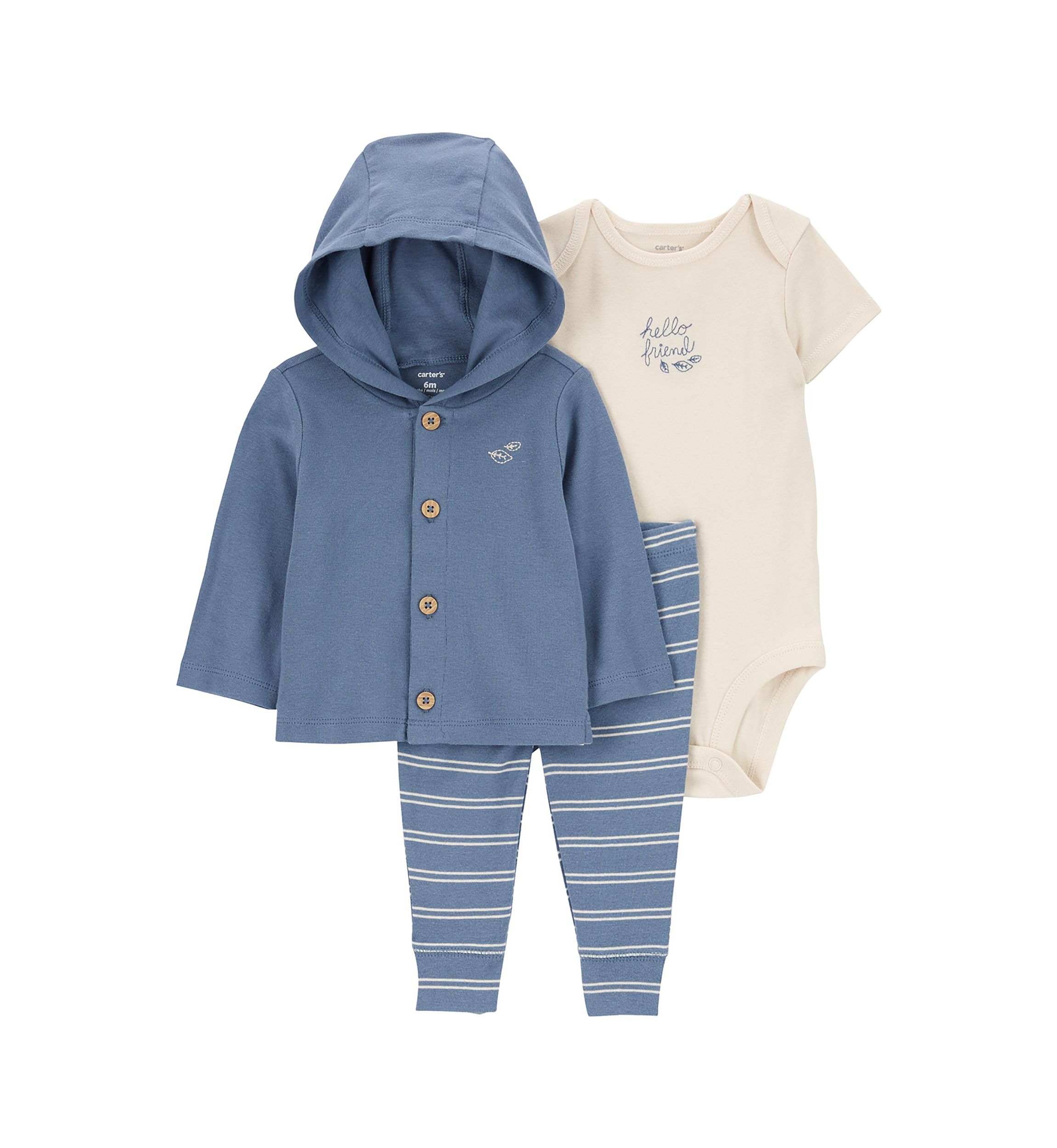 Baby Boys Striped Cardigan 3-Piece Set