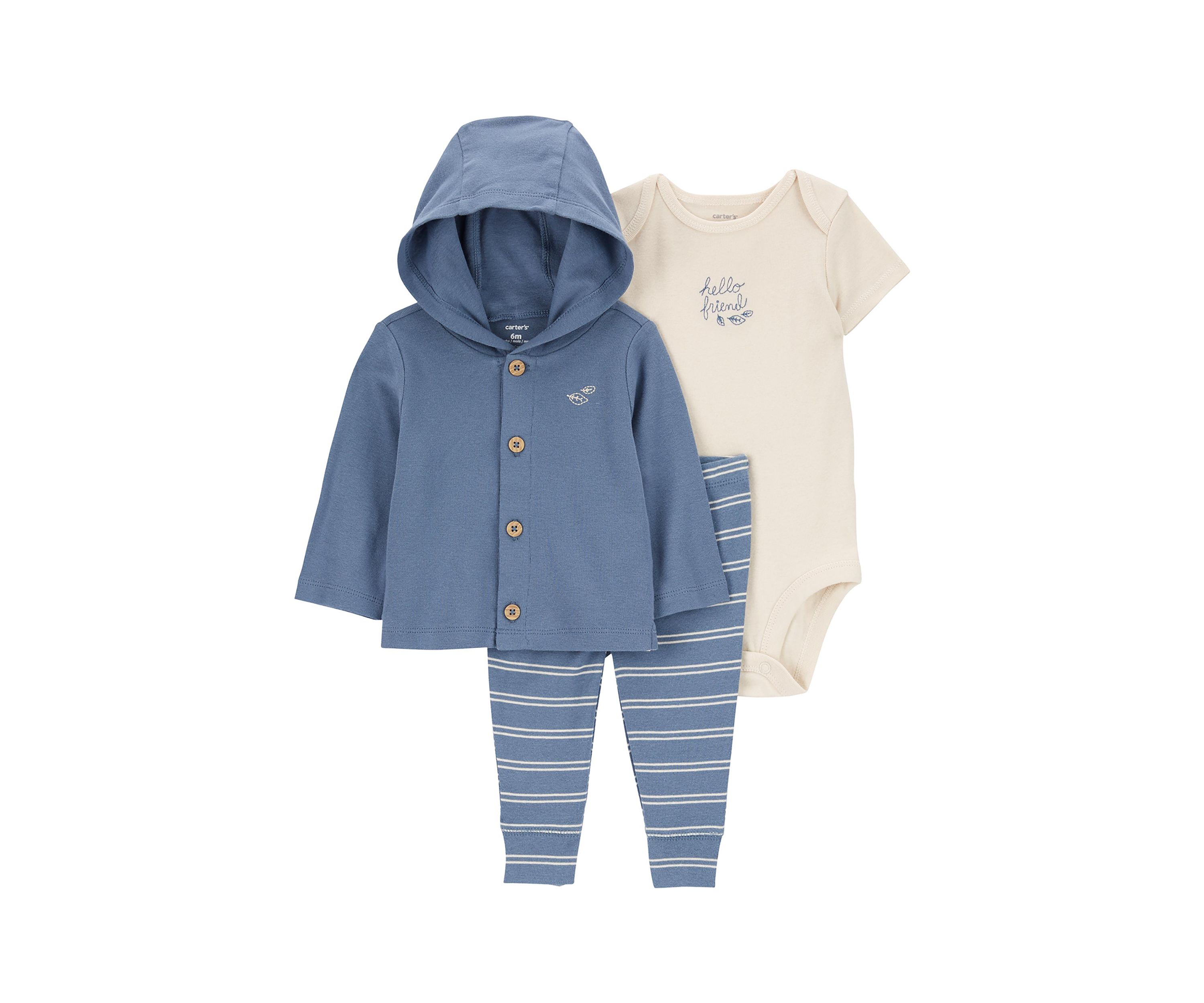 Baby Boys Striped Cardigan 3-Piece Set