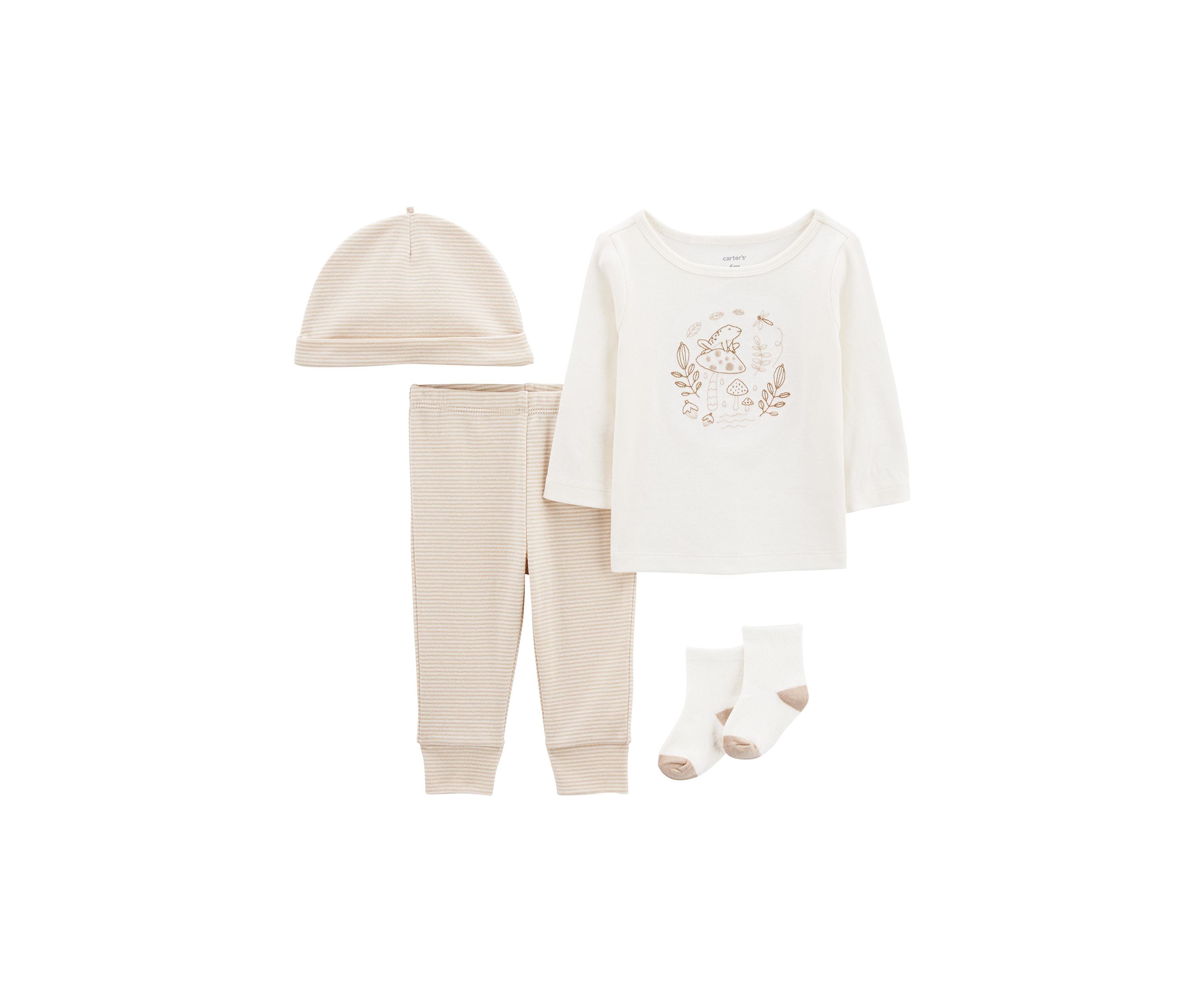 Baby 4 Piece Shirt and Stripe Pants Set