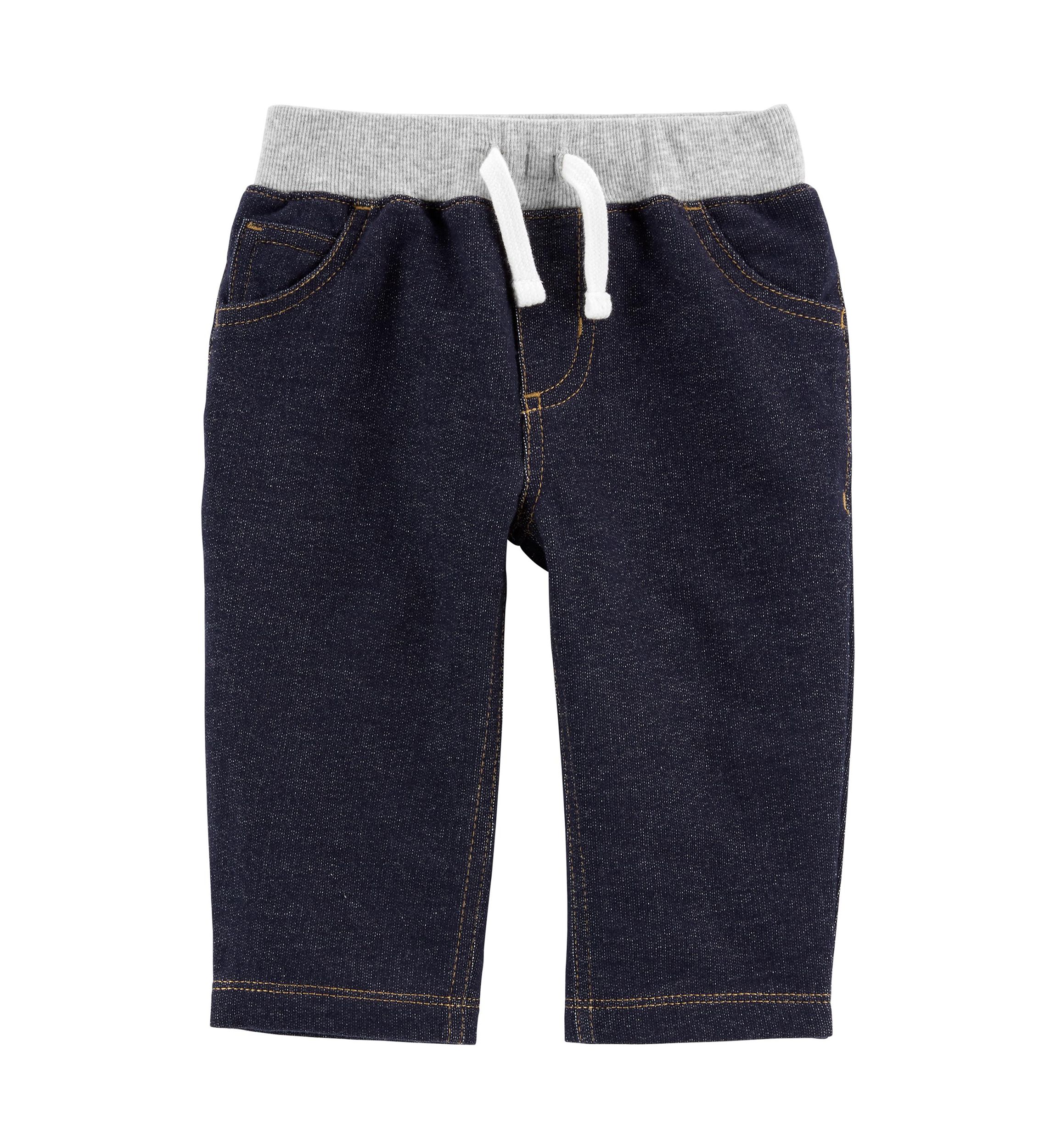 Baby Boys Tie Front Denim Pants