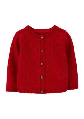 Leesechin Clearance Toddler Girl&boy Baby Infant Kids and Winter Sweater  Candy Color Cardigan Solid Color Small Cardigan Children's Sweater Red 4  Years 