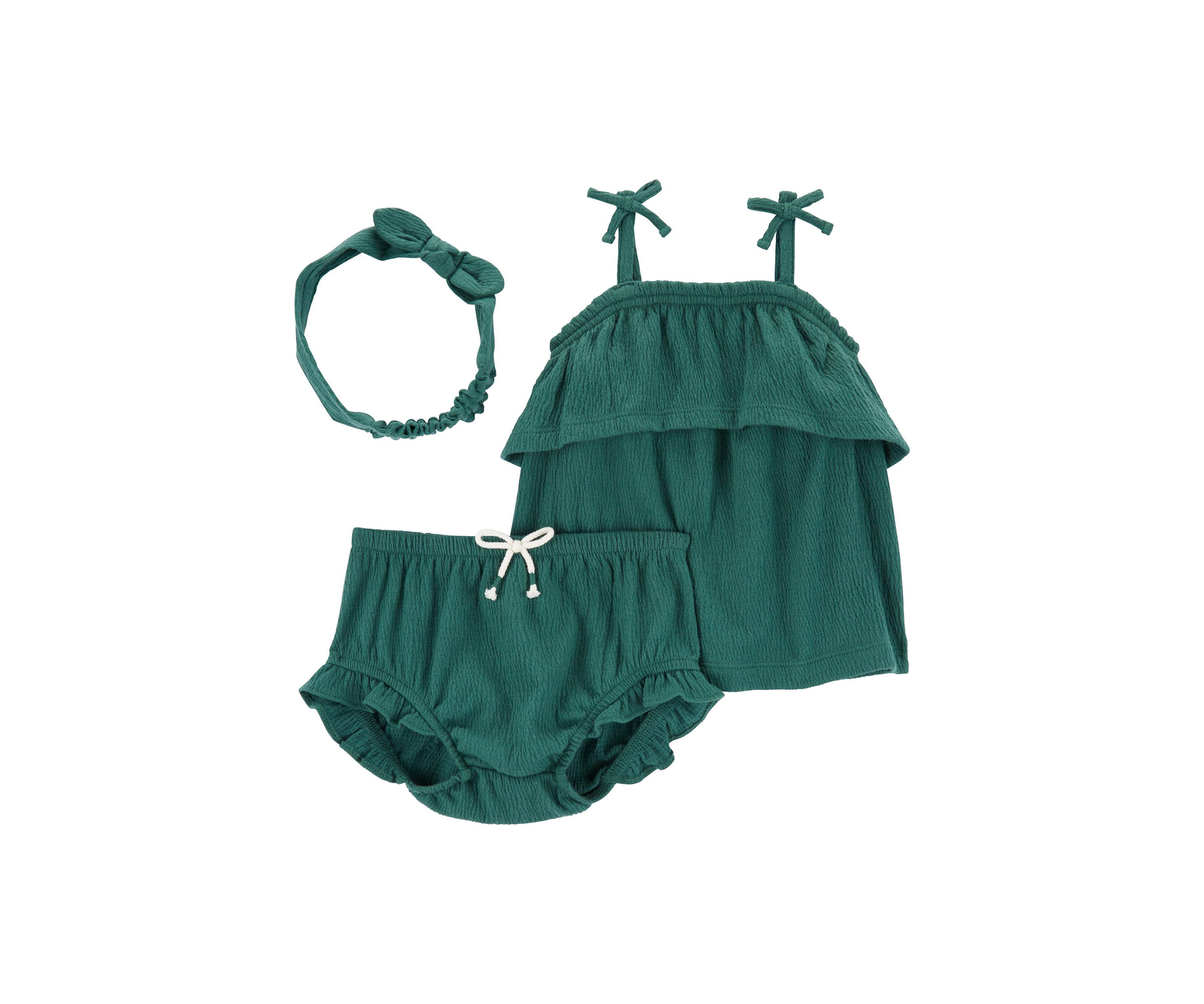 Baby Girls 3 Piece Gauze Ruffle Set