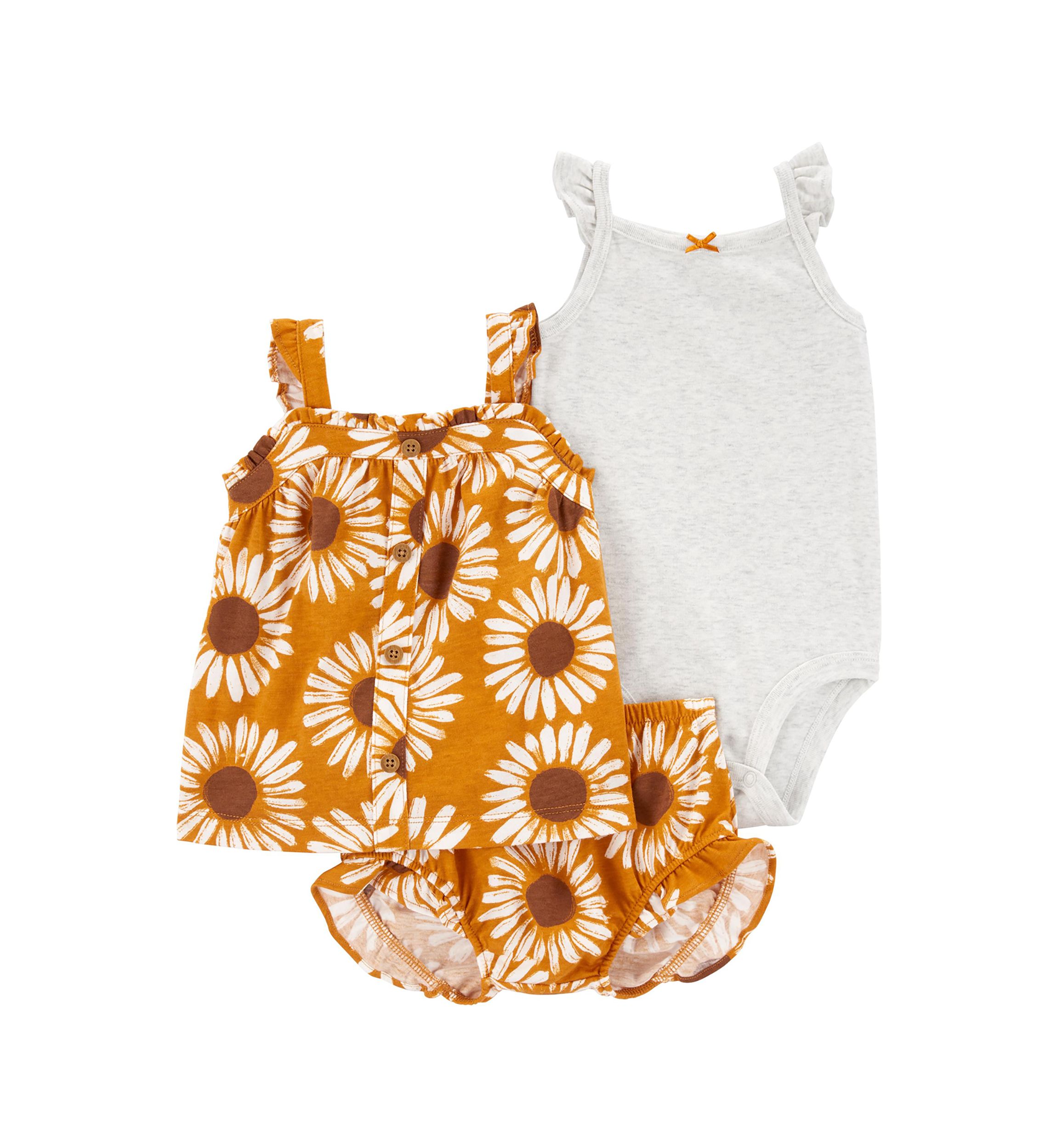 Baby Girls 3 Piece Floral Shorts Set 