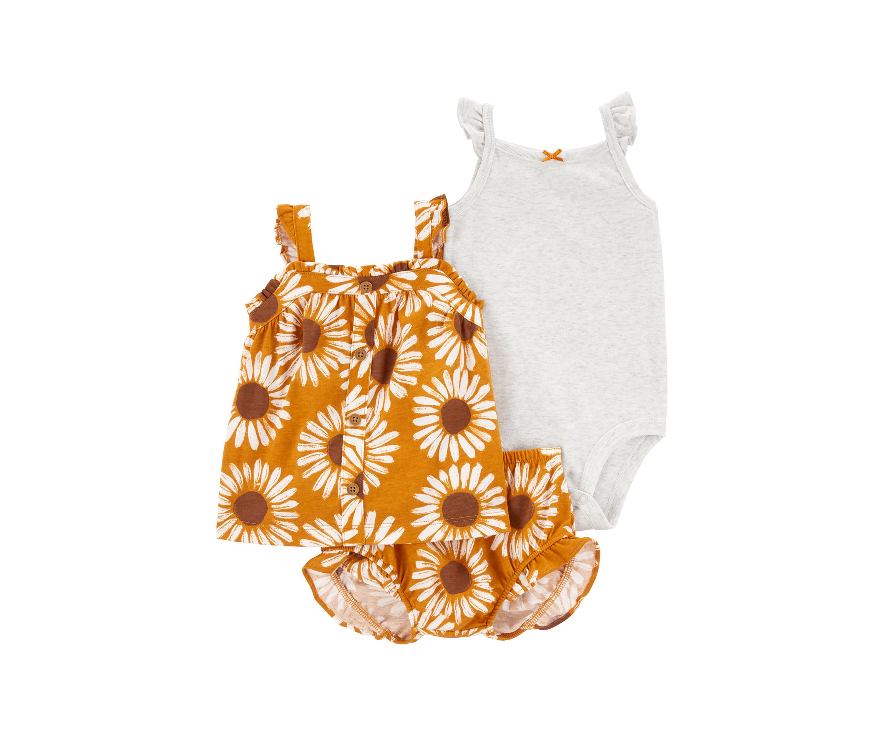 Baby Girls 3 Piece Floral Shorts Set 