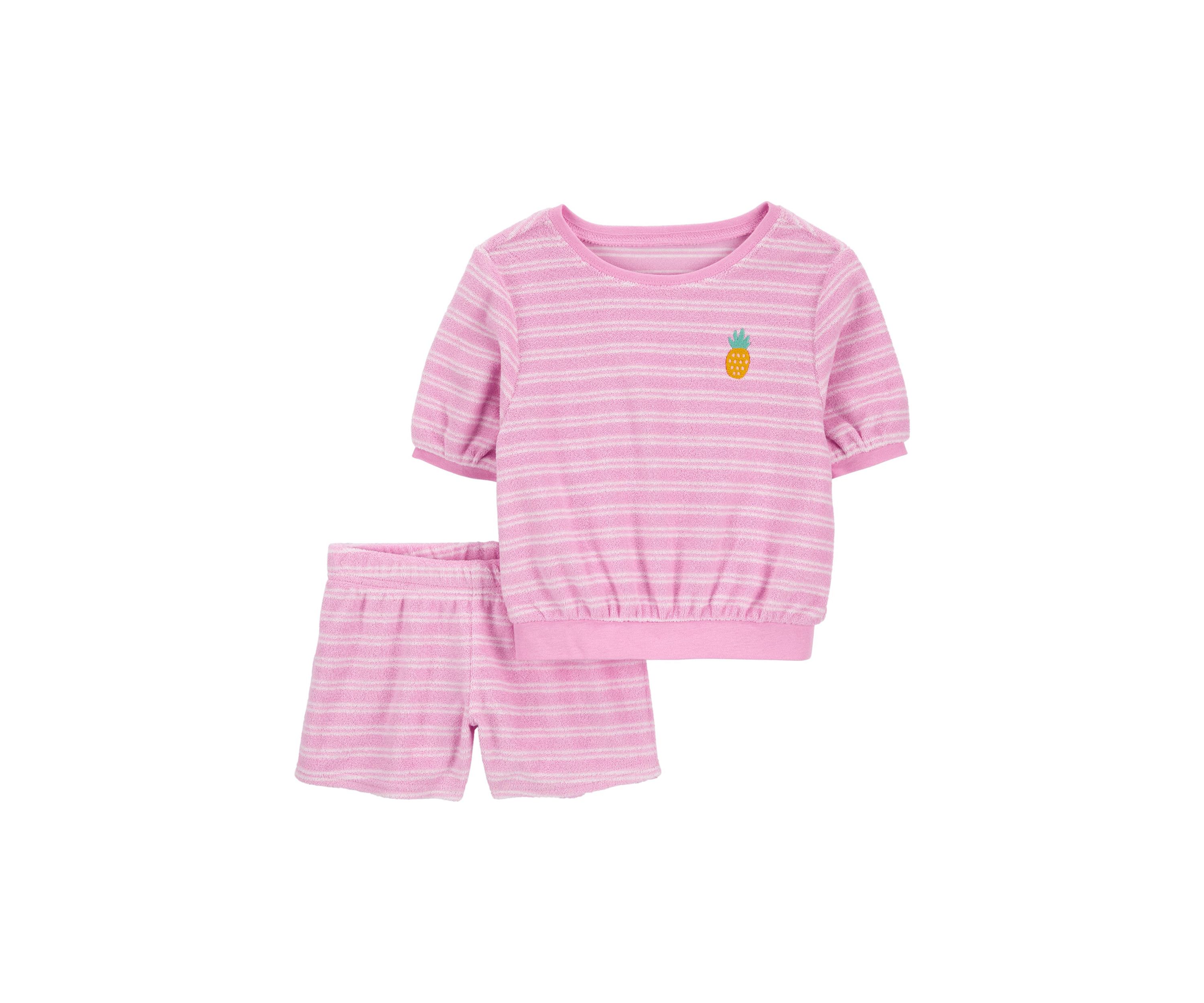 Baby Girls Short Sleeve Terry Shorts Set