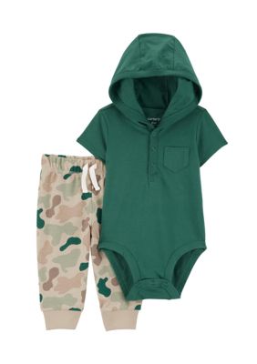 2-piece Cardigan and Bodysuit Set - Dark green - Kids