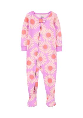 Pre-owned Gymboree Girls Pink | White | Checks 1-piece footed Pajamas size:  3-6 Months