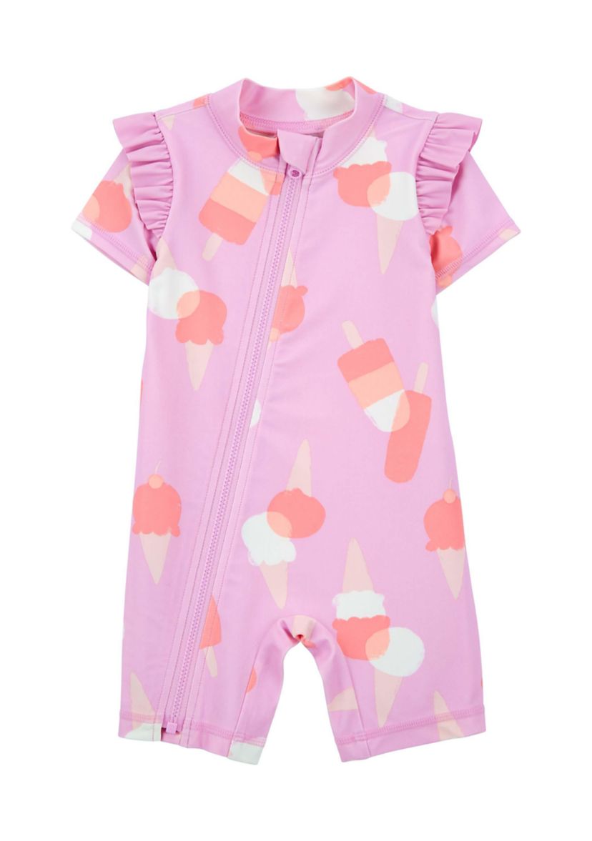 Baby Girls Ice Cream Printed One Piece Swimsuit