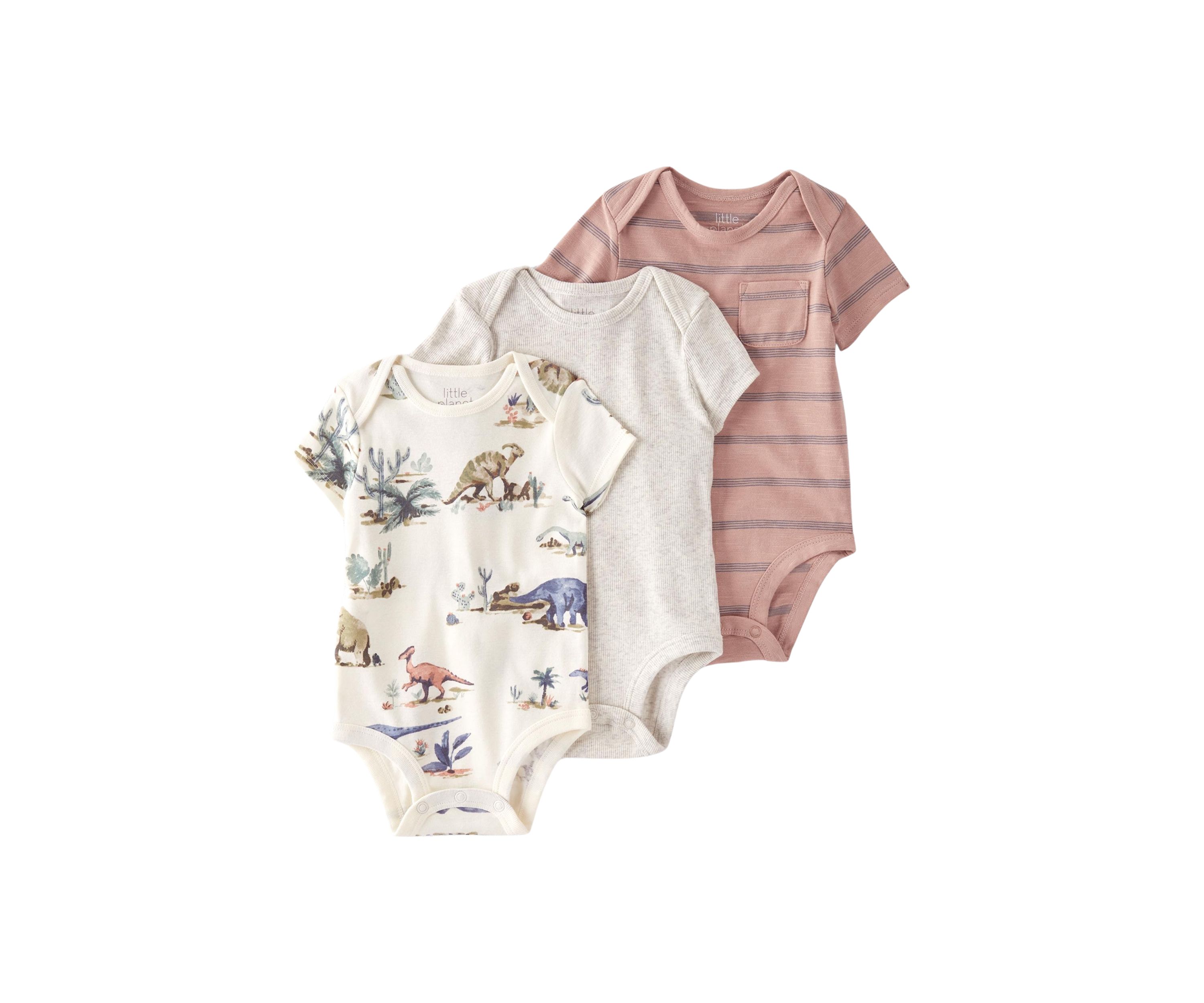 Baby Boys Dino Bodysuit - 3 Pack