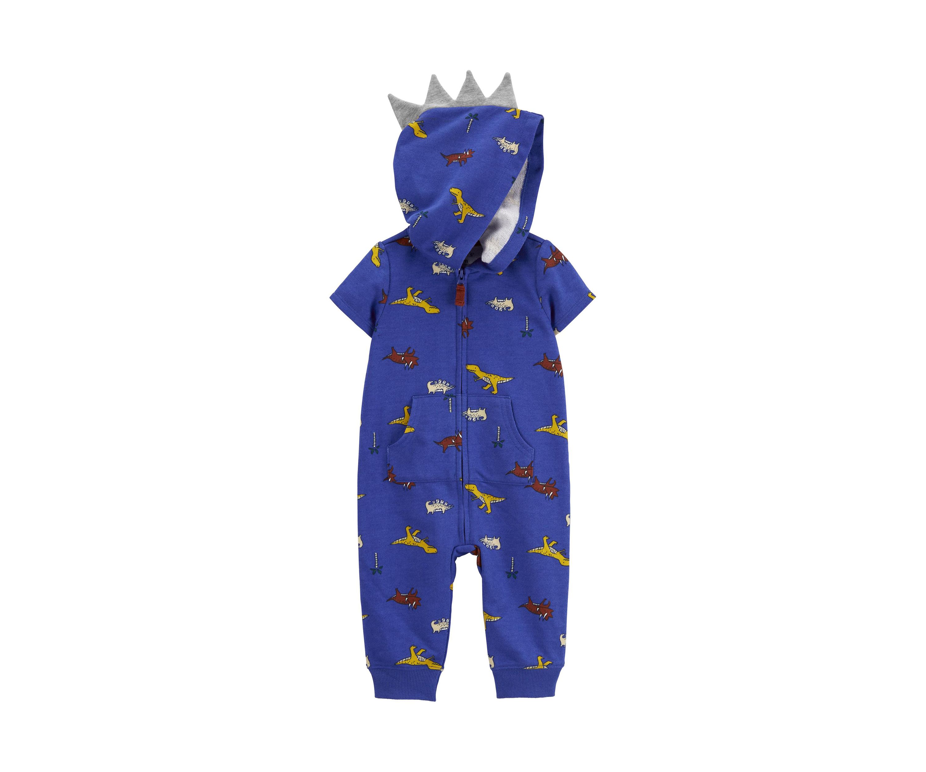Baby Boys Dino Hooded One Piece Pajama