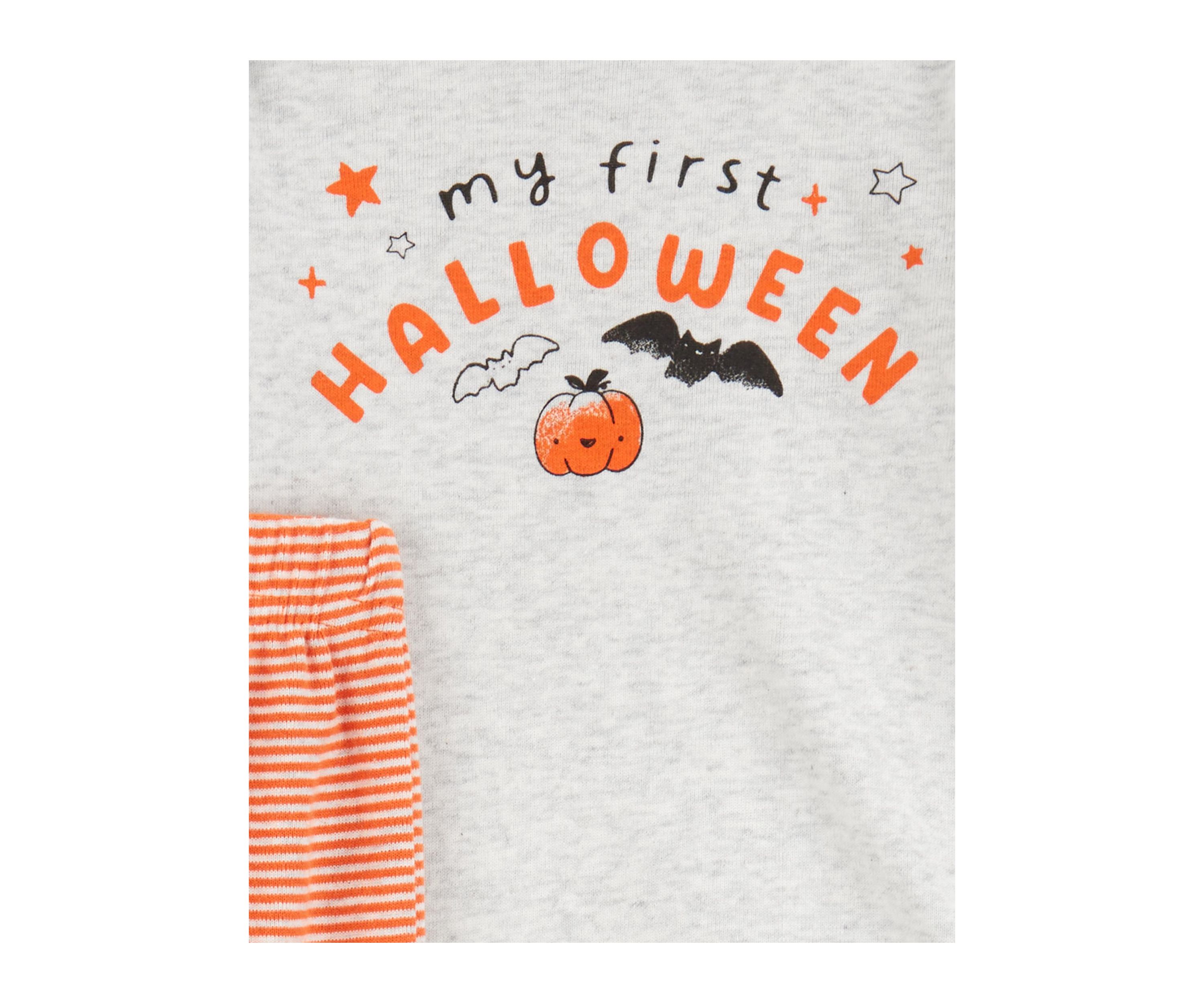 Baby Girls Halloween Graphic Bodysuit and Striped Leggings Set