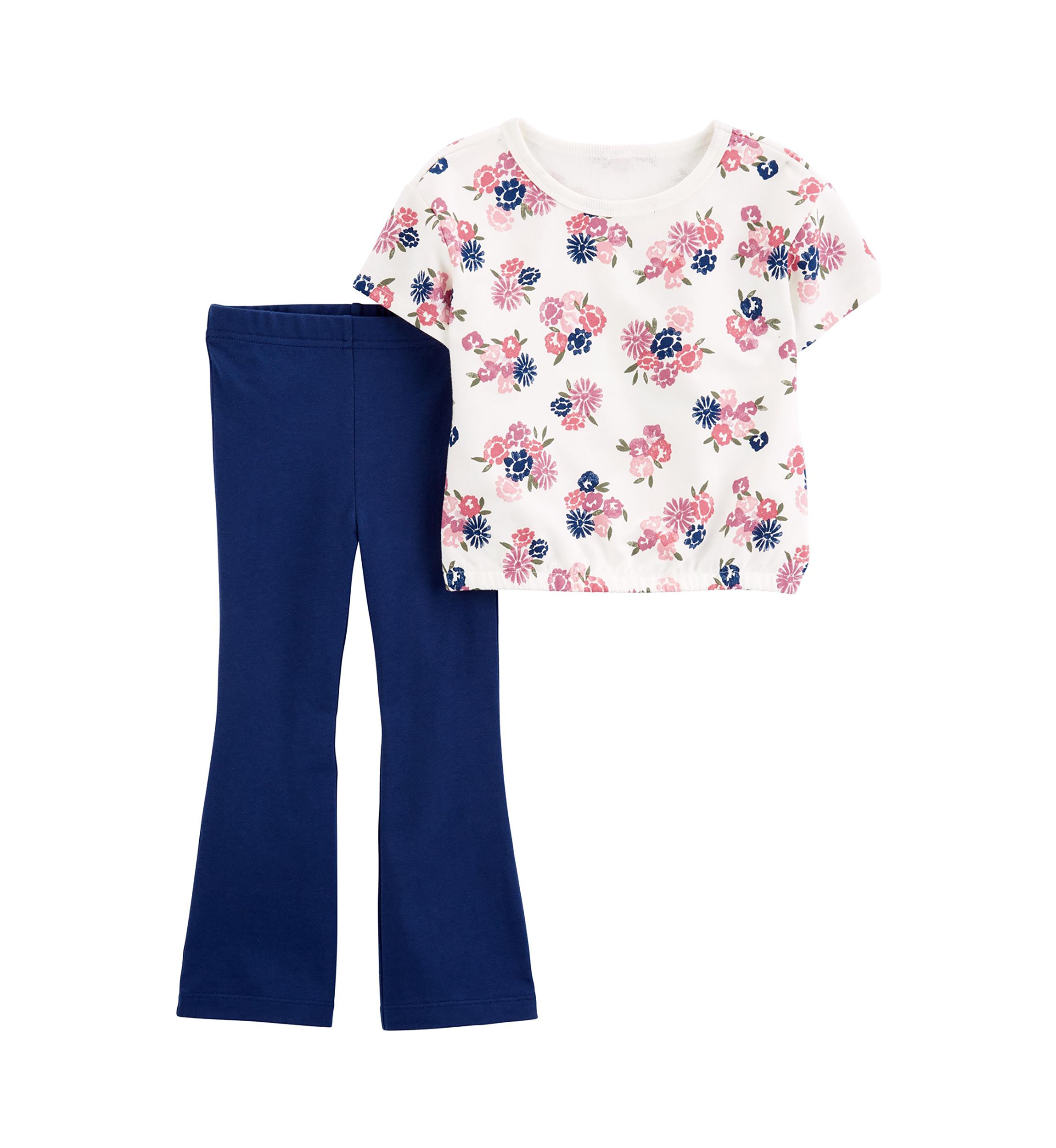Baby Girls Floral Printed T-Shirt and Leggings Set