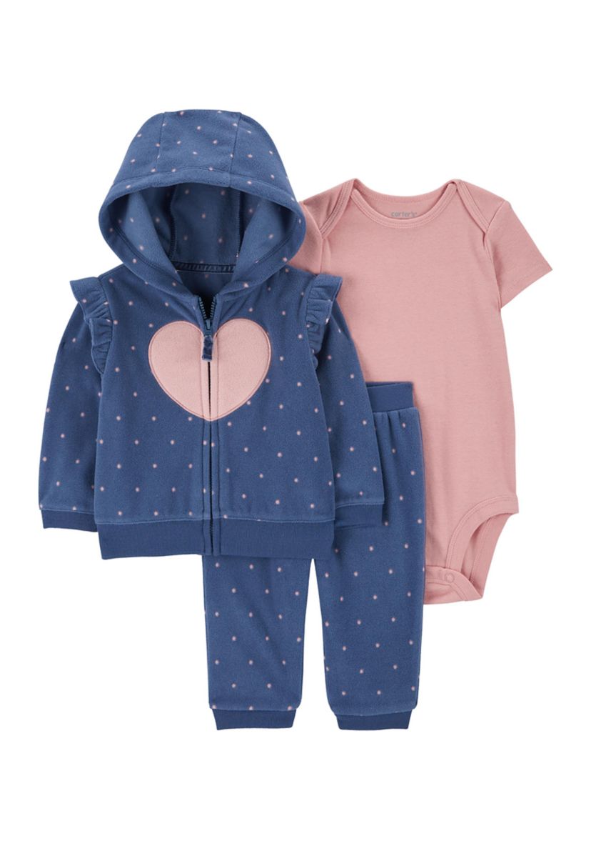 Baby Girls 3 Piece Printed Jacket Set