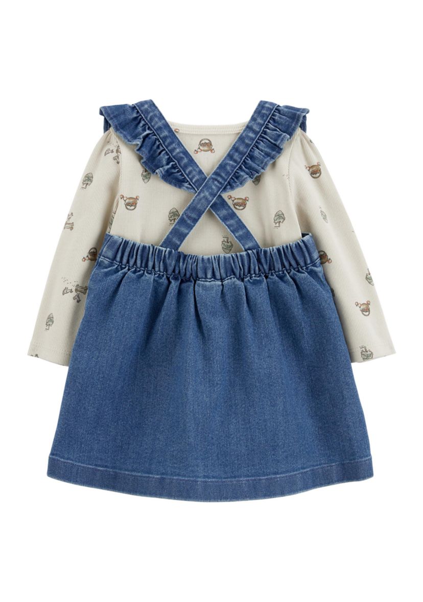 Baby Girls Denim Jumper Dress Set