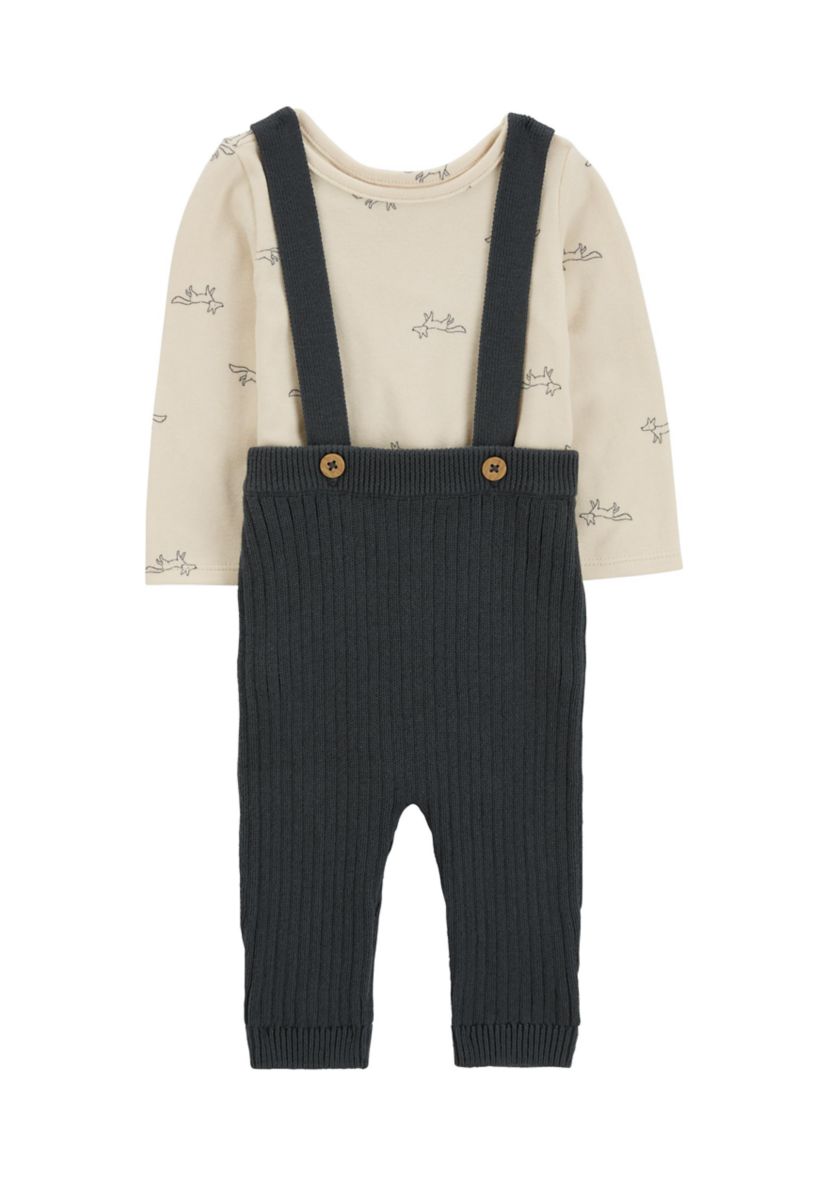 Baby Boys Printed Bodysuit and Coveralls Set
