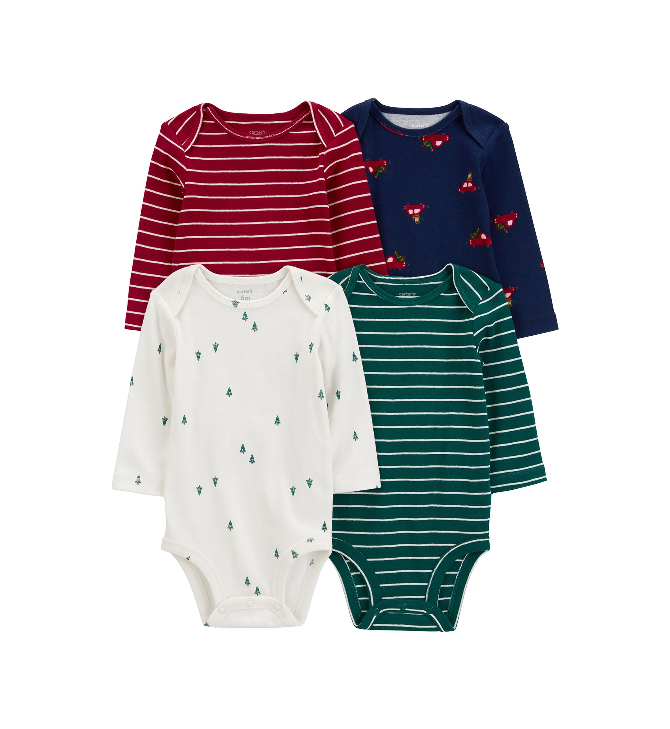 Baby Boys Printed Bodysuits - 4 Pack