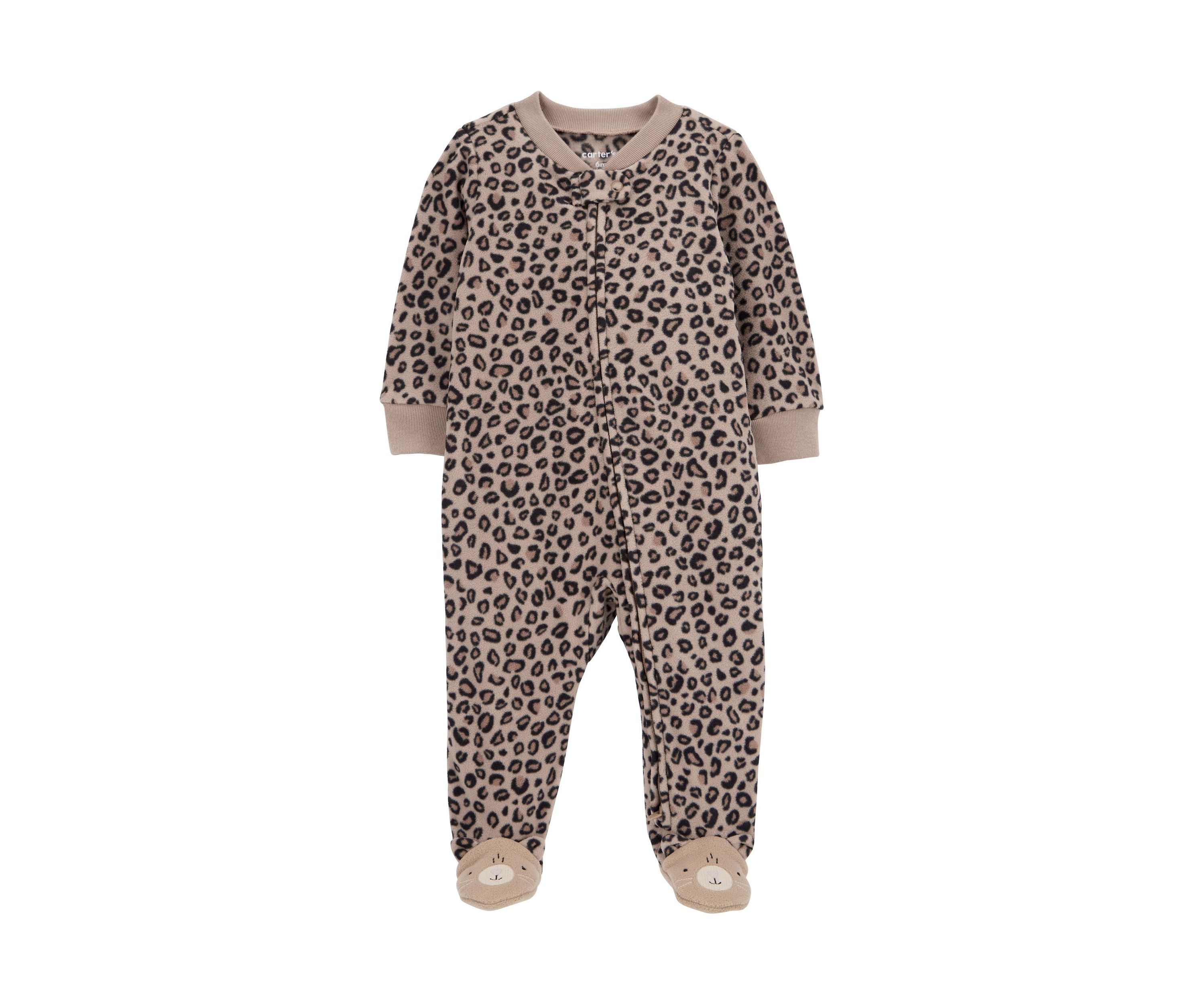 Baby Girls Microfleece Printed Footie Pajamas