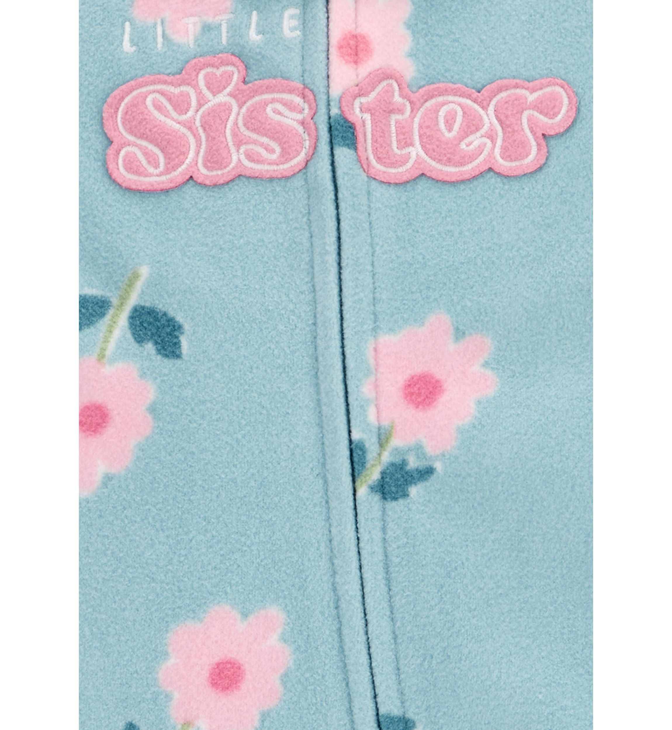 Baby Girls Microfleece Printed Footie Pajamas