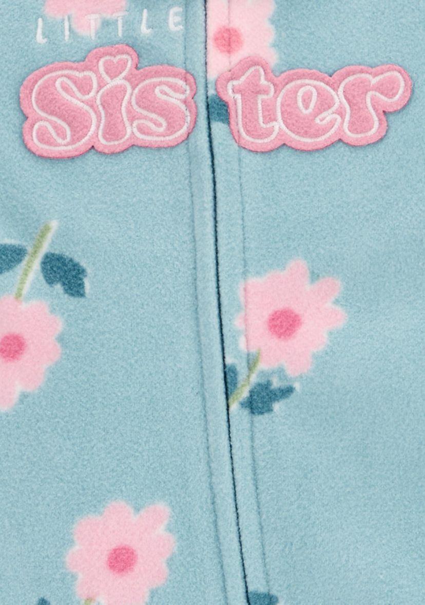 Baby Girls Microfleece Printed Footie Pajamas