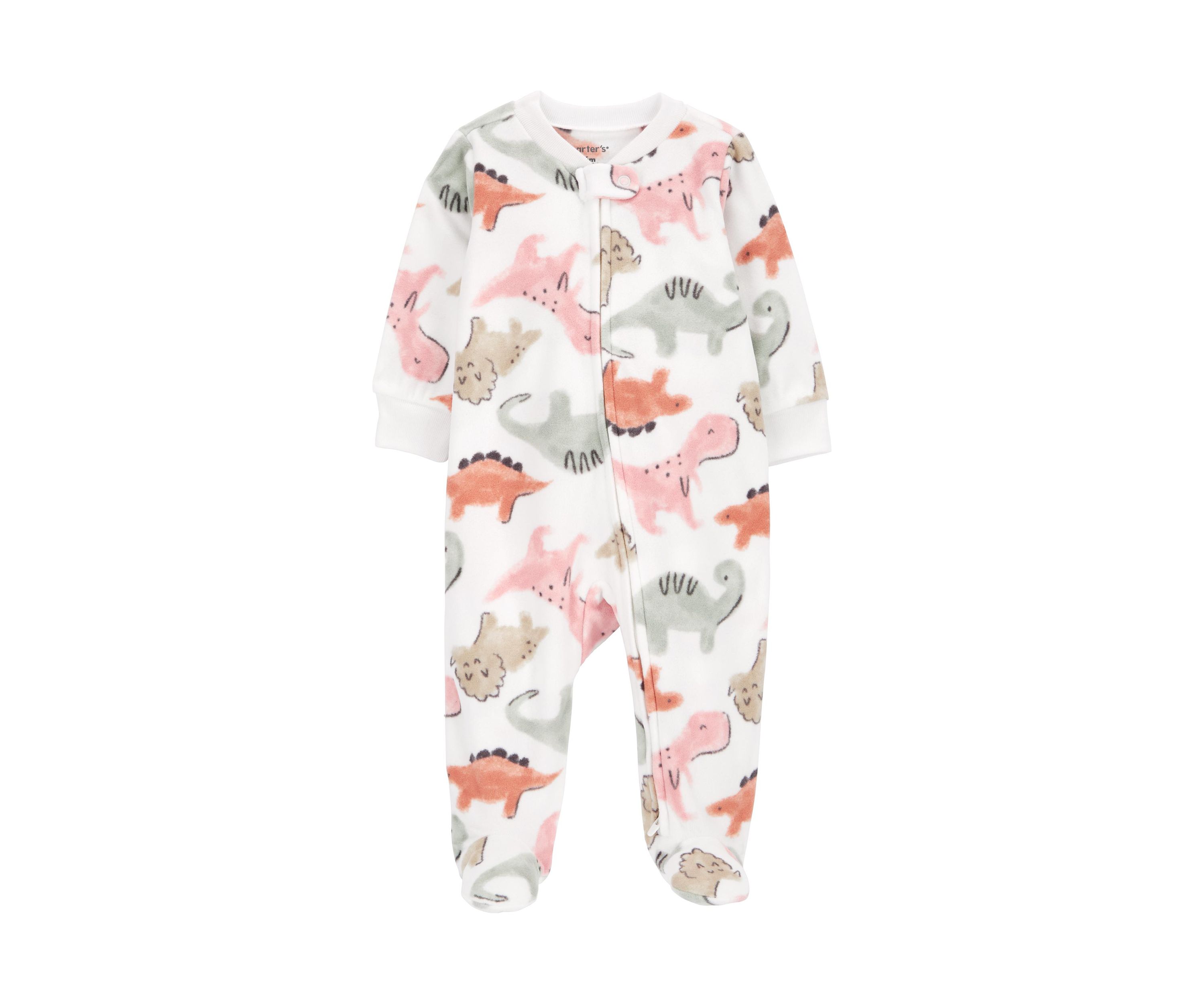 Baby Girls Microfleece Printed Footie Pajamas