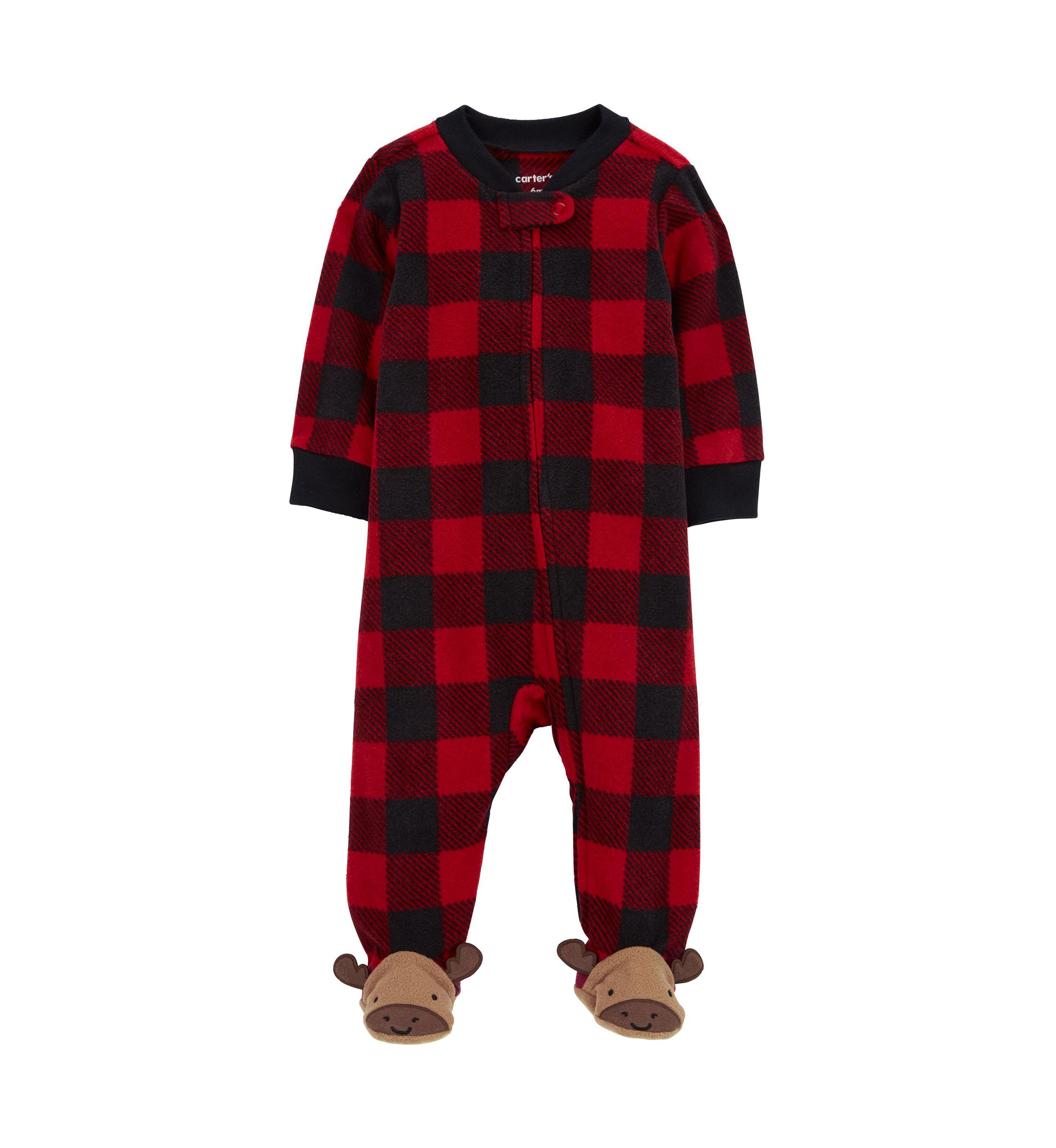 Baby Girls Microfleece Printed Footie Pajamas