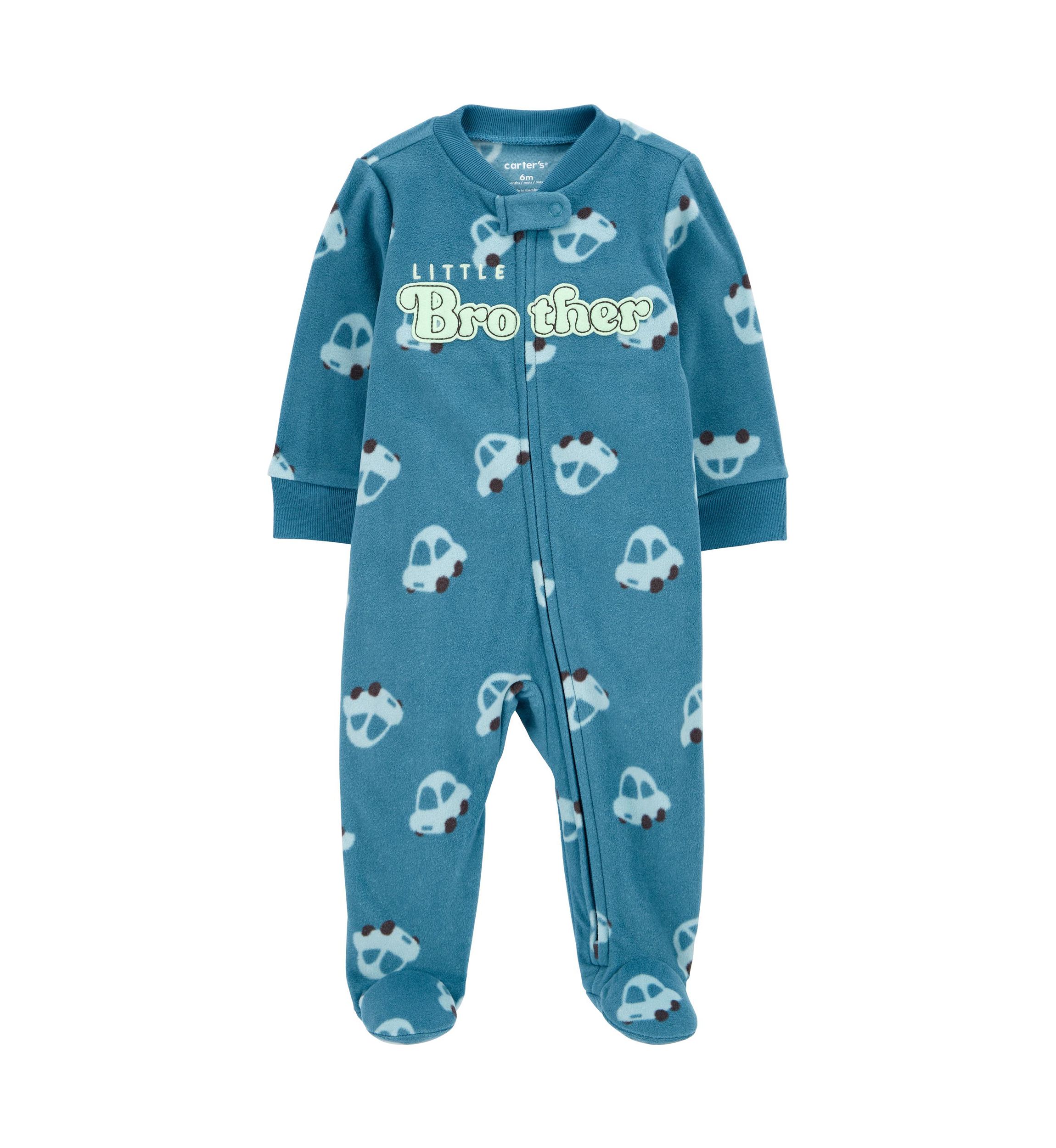 Baby Boys Microfleece Printed Footie Pajamas