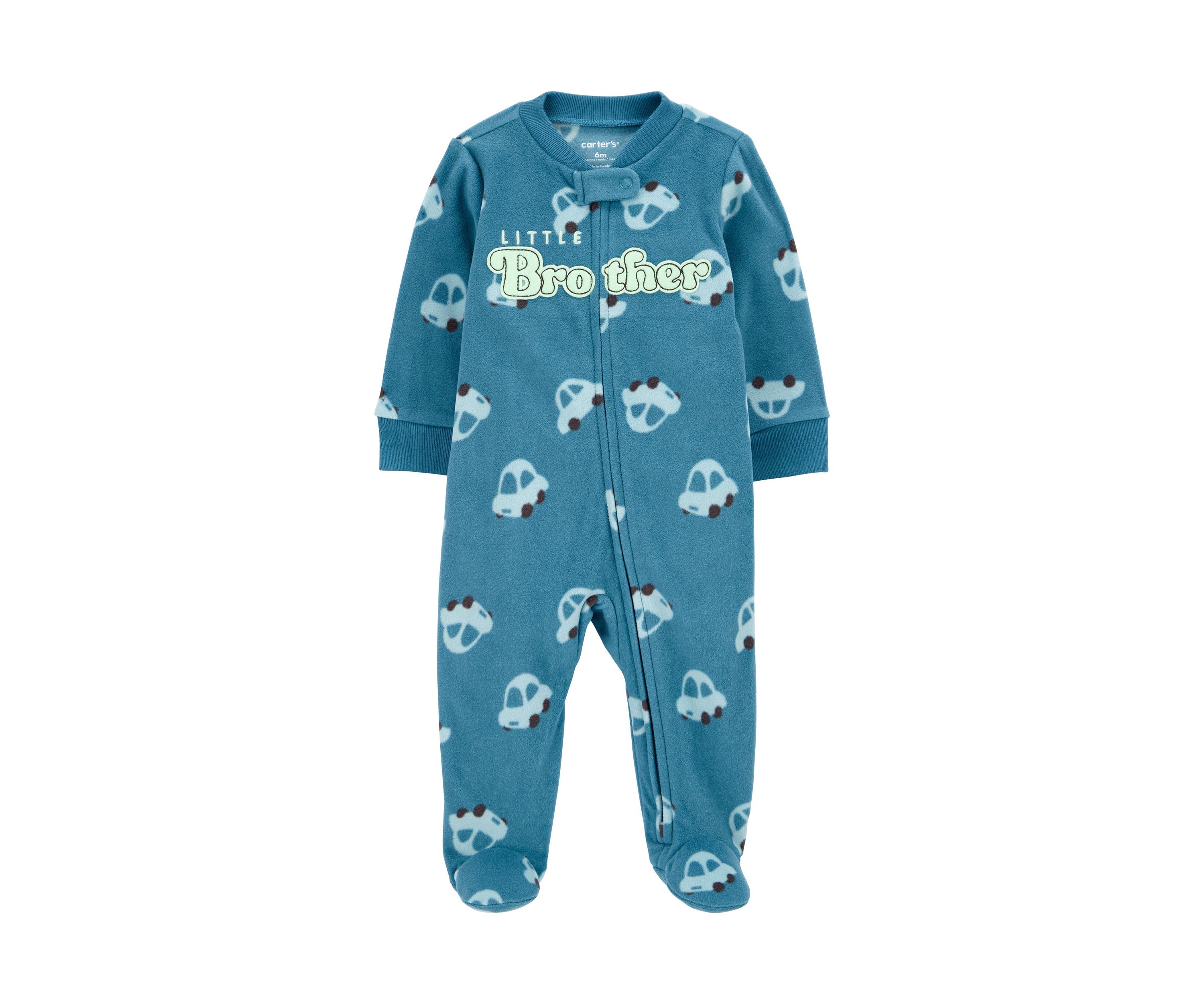 Baby Boys Microfleece Printed Footie Pajamas