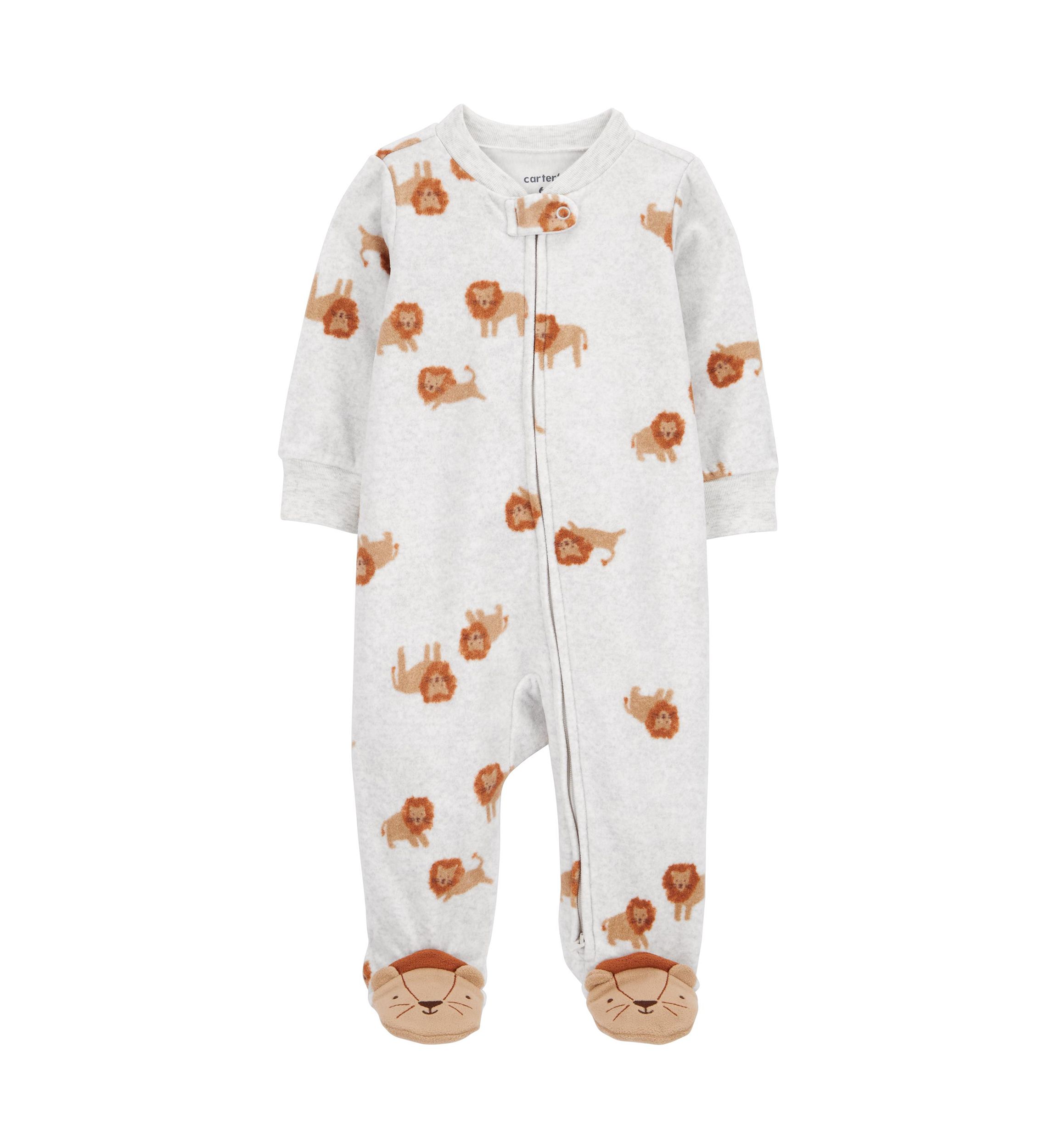 Baby Boys Microfleece Printed Footie Pajamas