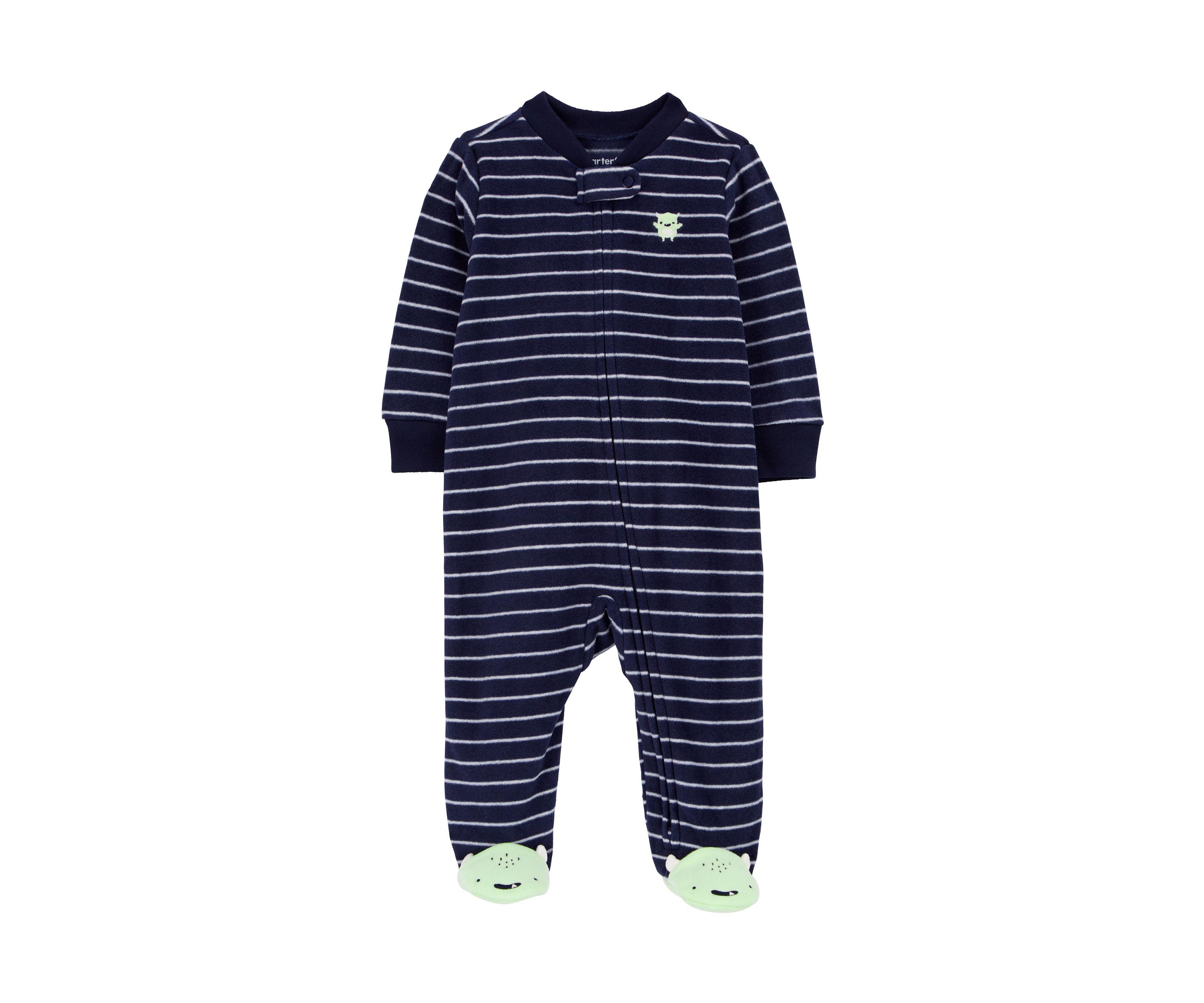 Baby Boys Microfleece Printed Footie Pajamas